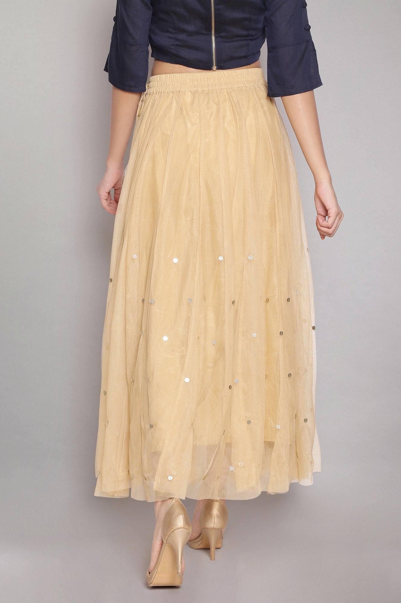 W for Woman Gold Gathered Skirt