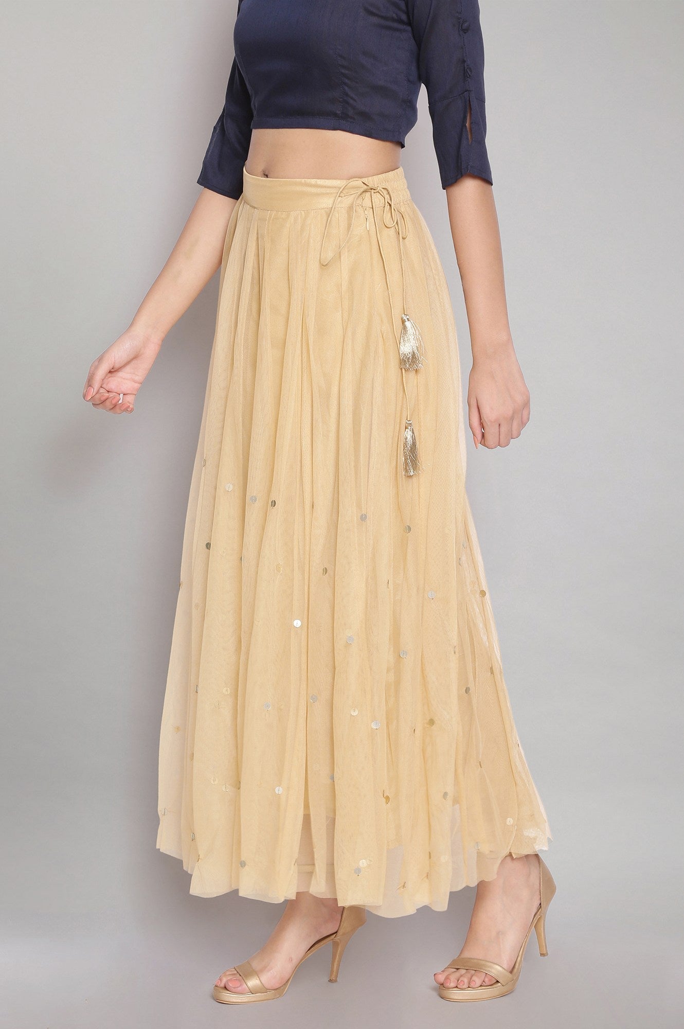 W for Woman Gold Gathered Skirt