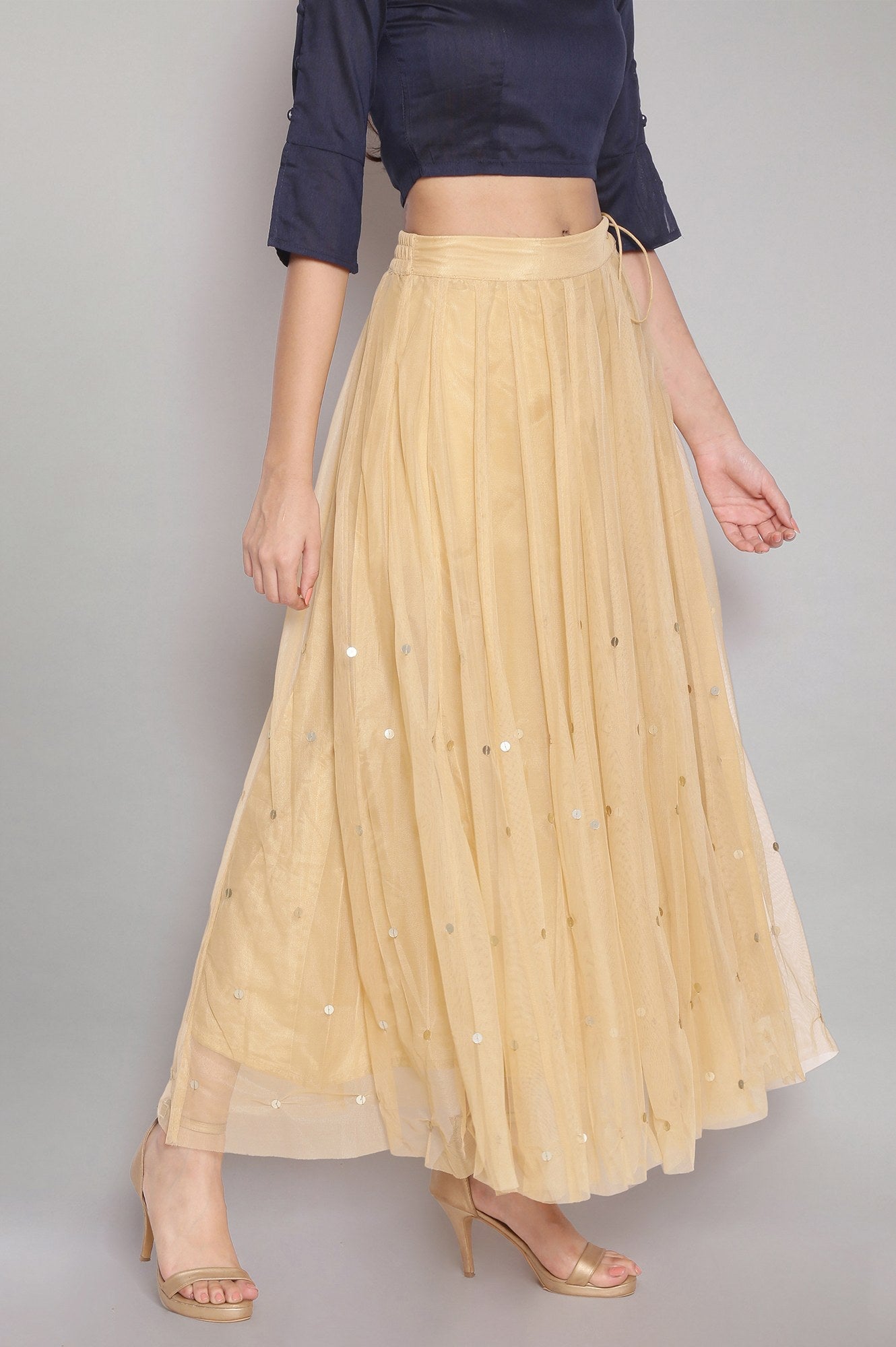 W for Woman Gold Gathered Skirt