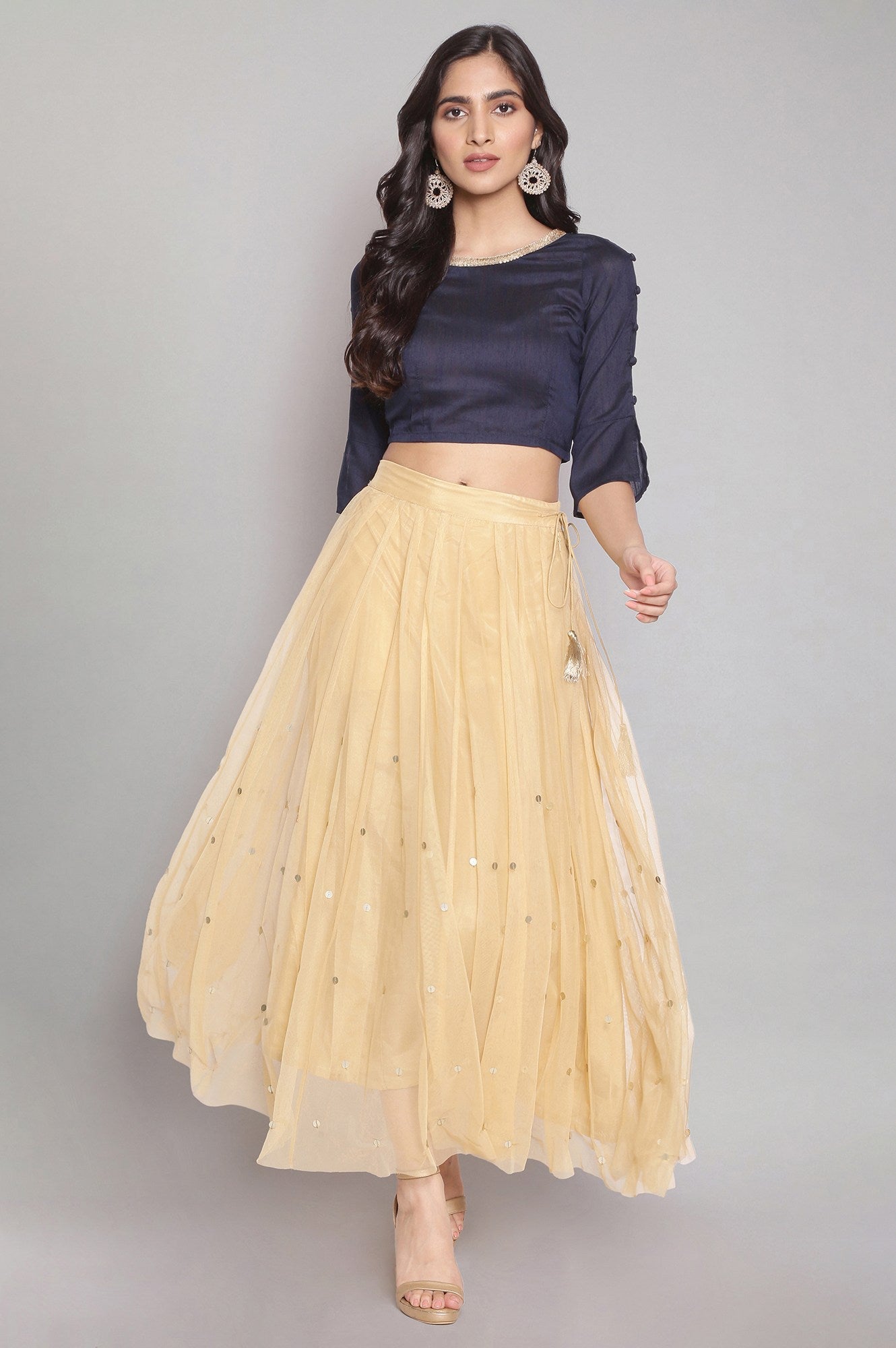 W for Woman Gold Gathered Skirt