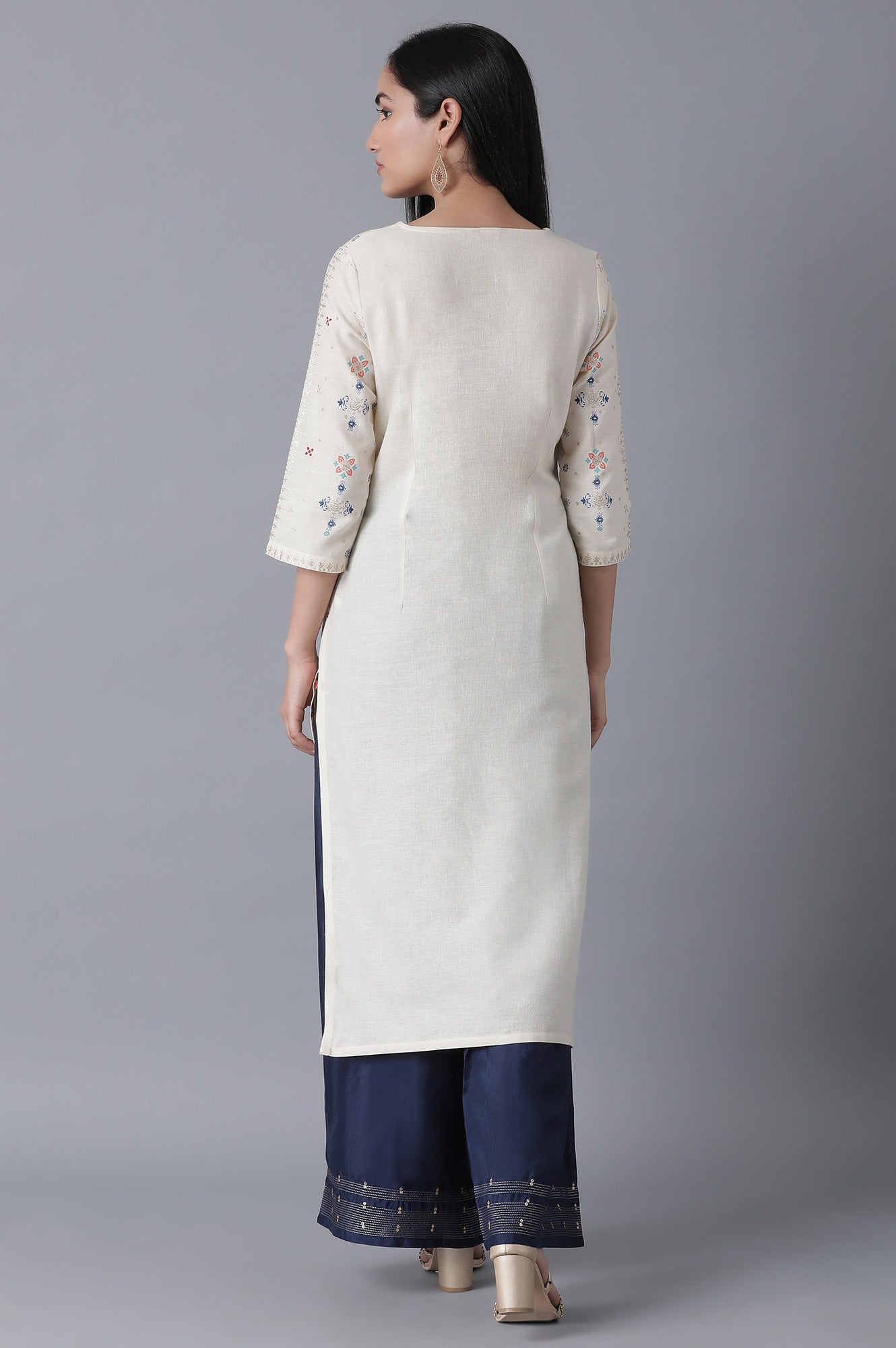 W for Woman Ecru Straight kurta
