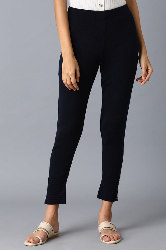 W for Woman Navy Blue Basic Leggings