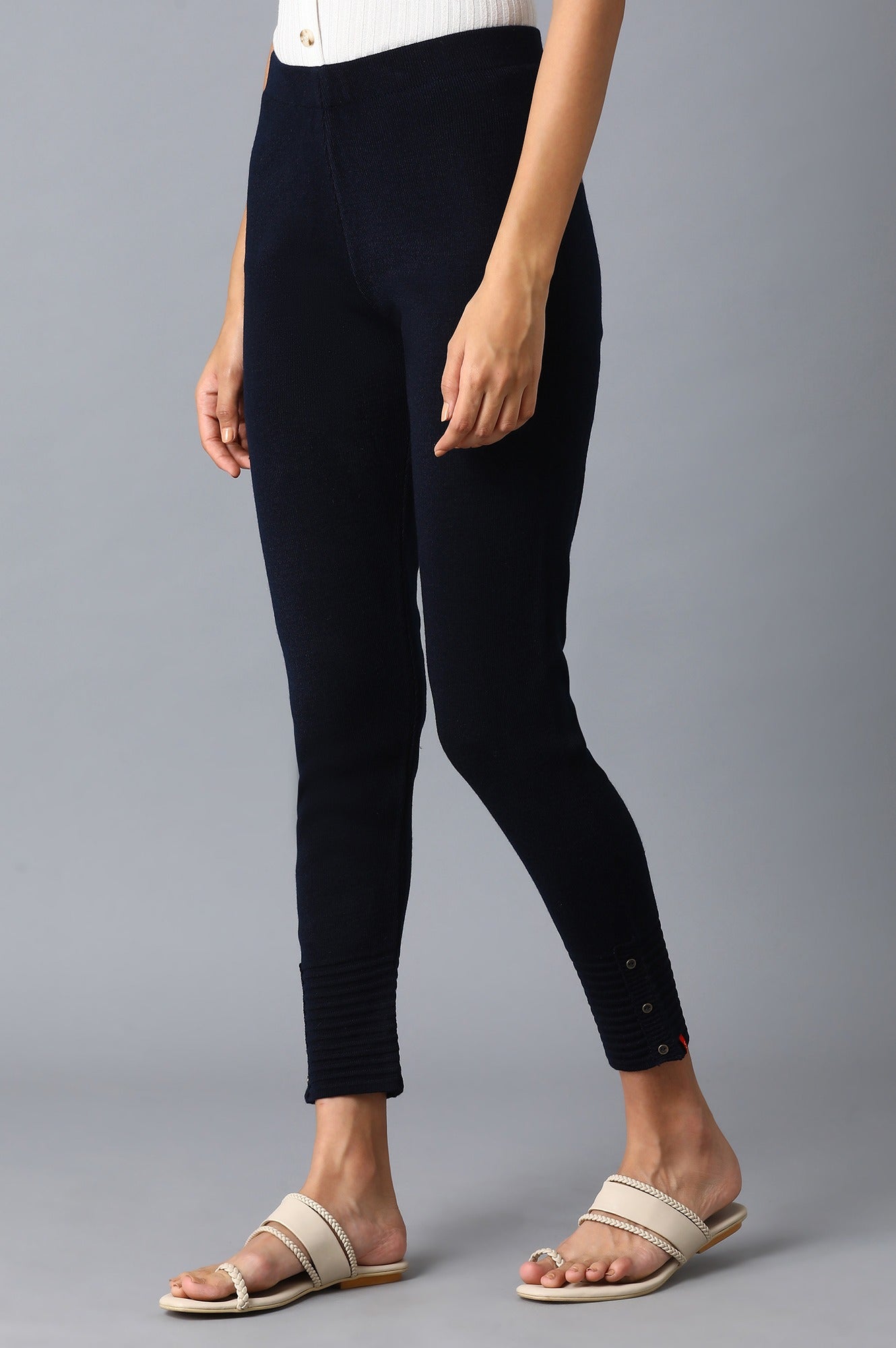 W for Woman Navy Blue Basic Leggings