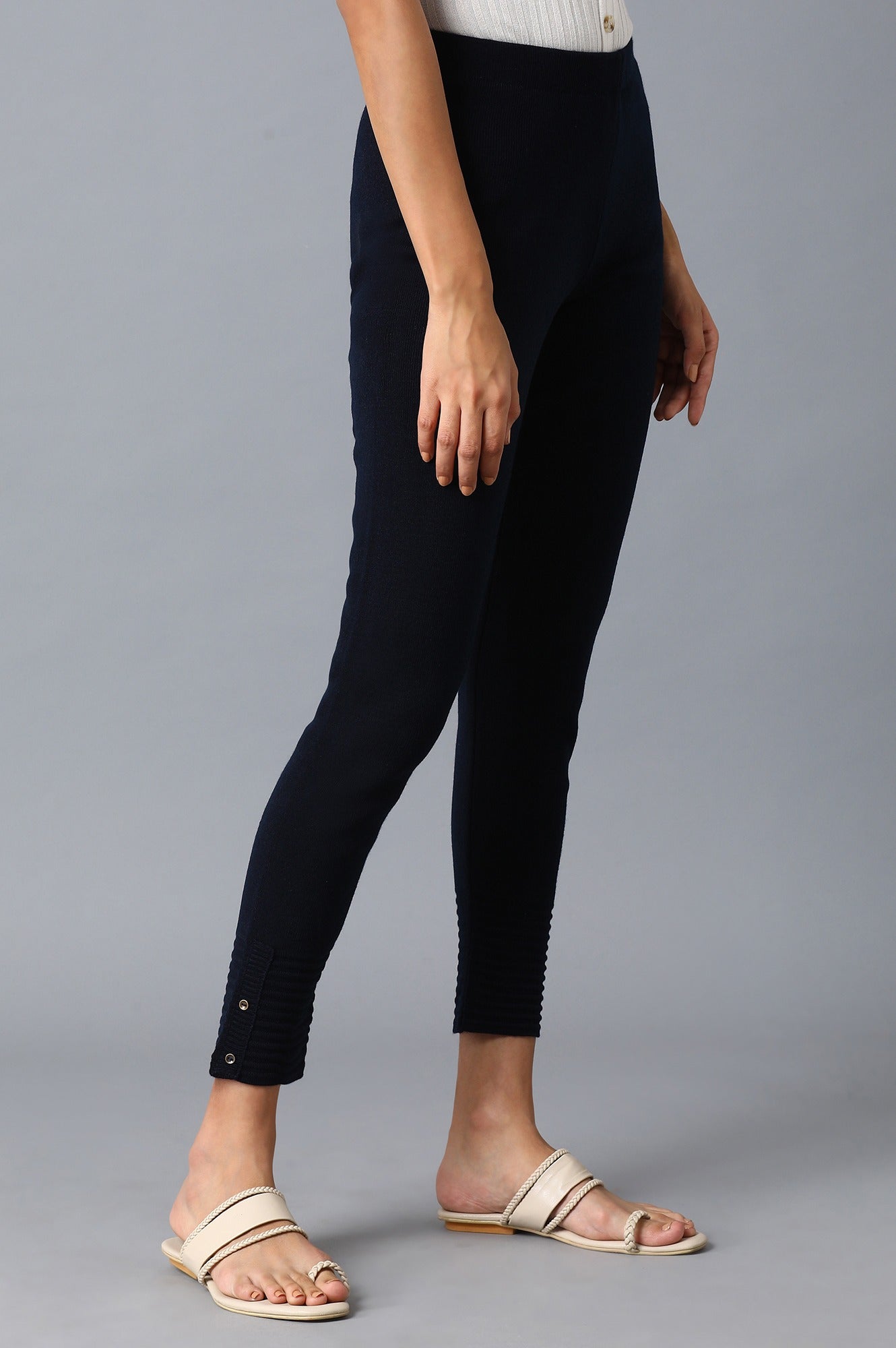 W for Woman Navy Blue Basic Leggings