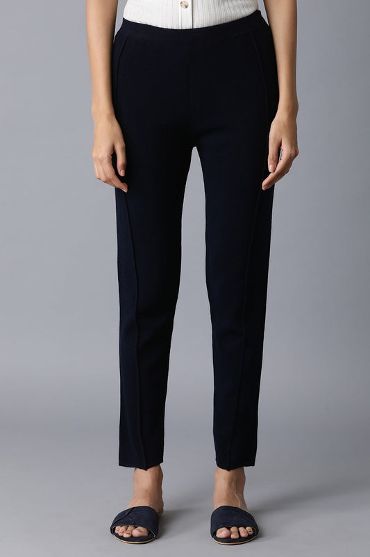W for Woman Navy Blue Basic Leggings