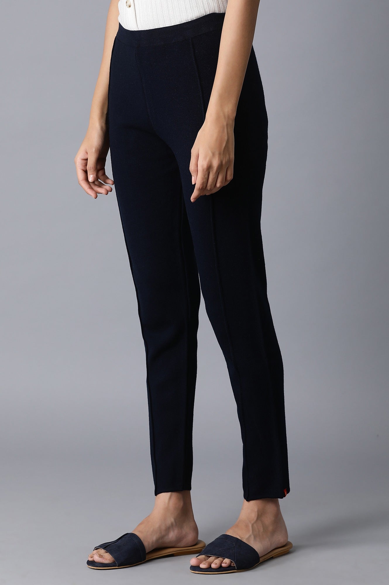 W for Woman Navy Blue Basic Leggings