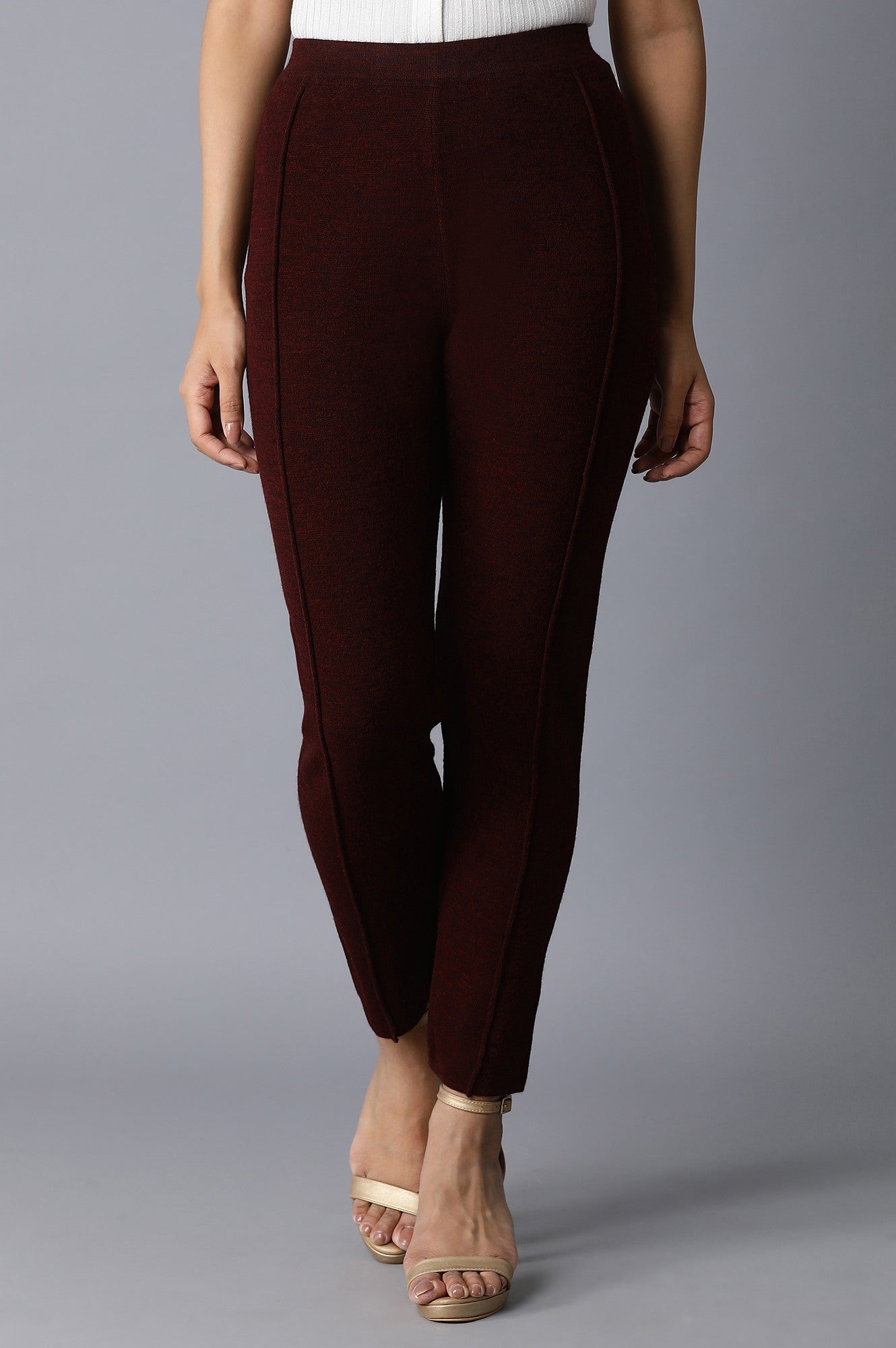 W for Woman Dark Red Basic Leggings
