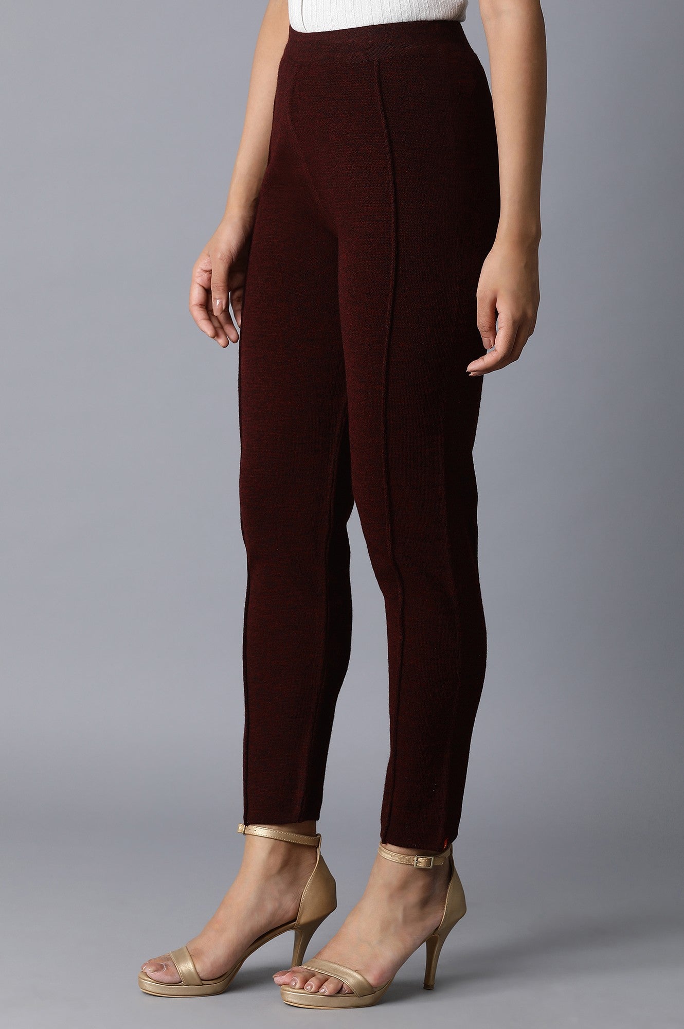 W for Woman Dark Red Basic Leggings