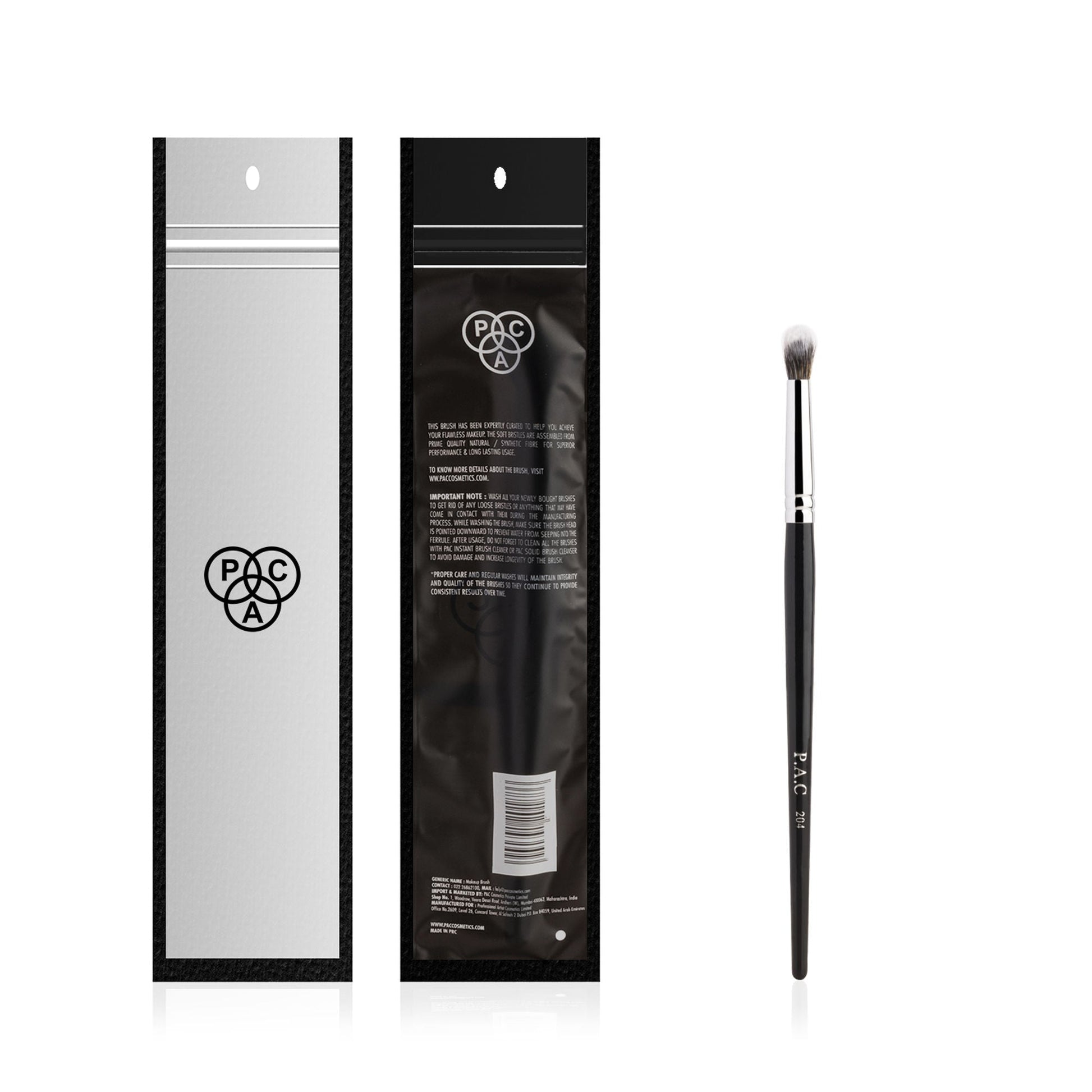 PAC Studio Eyeshadow Blending Brush 204 - Medium Ultra Soft Fibres for Expert Shadow Blending