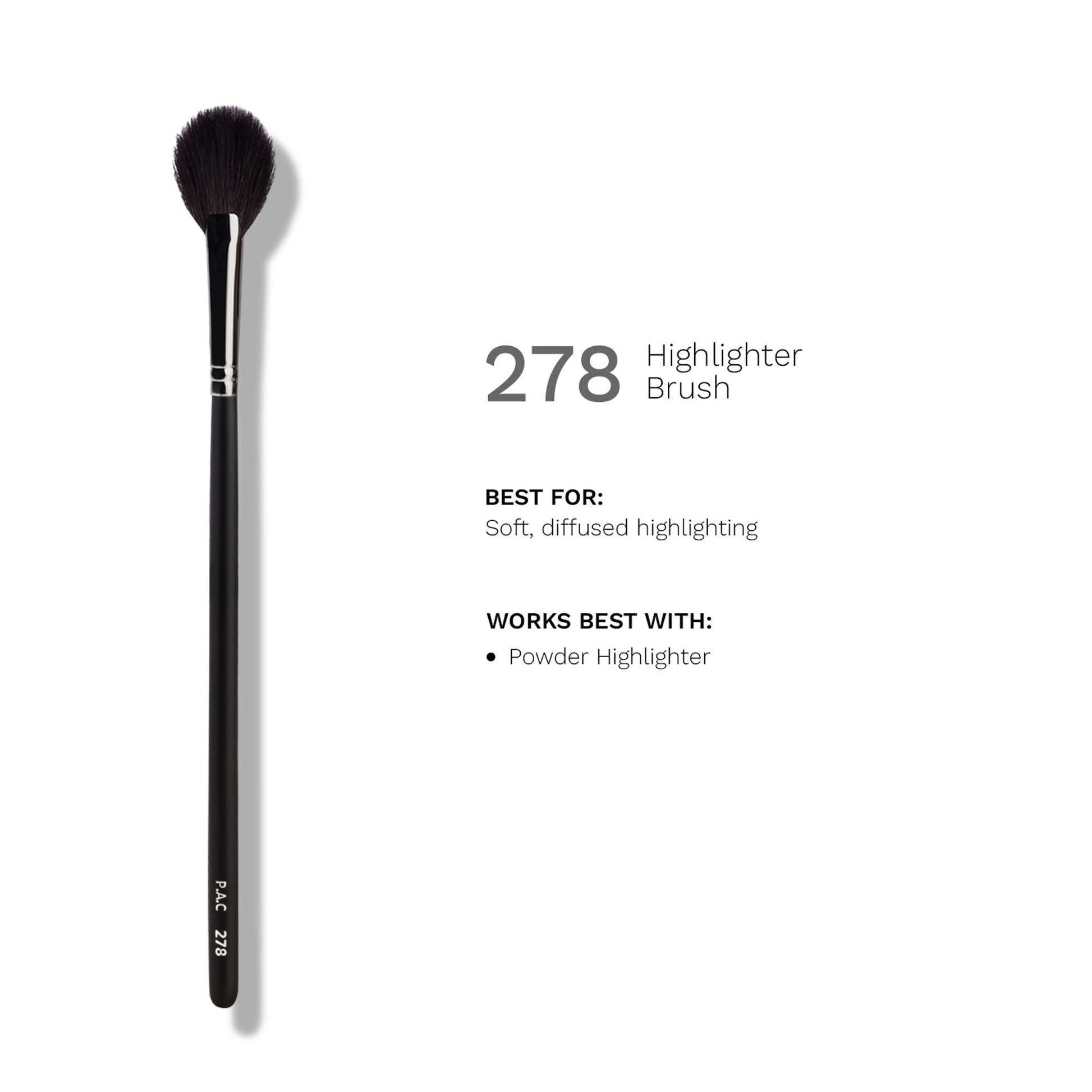 PAC Studio Highlighter Brush 278 - Medium Highlighter Brush, Soft Natural Bristles,