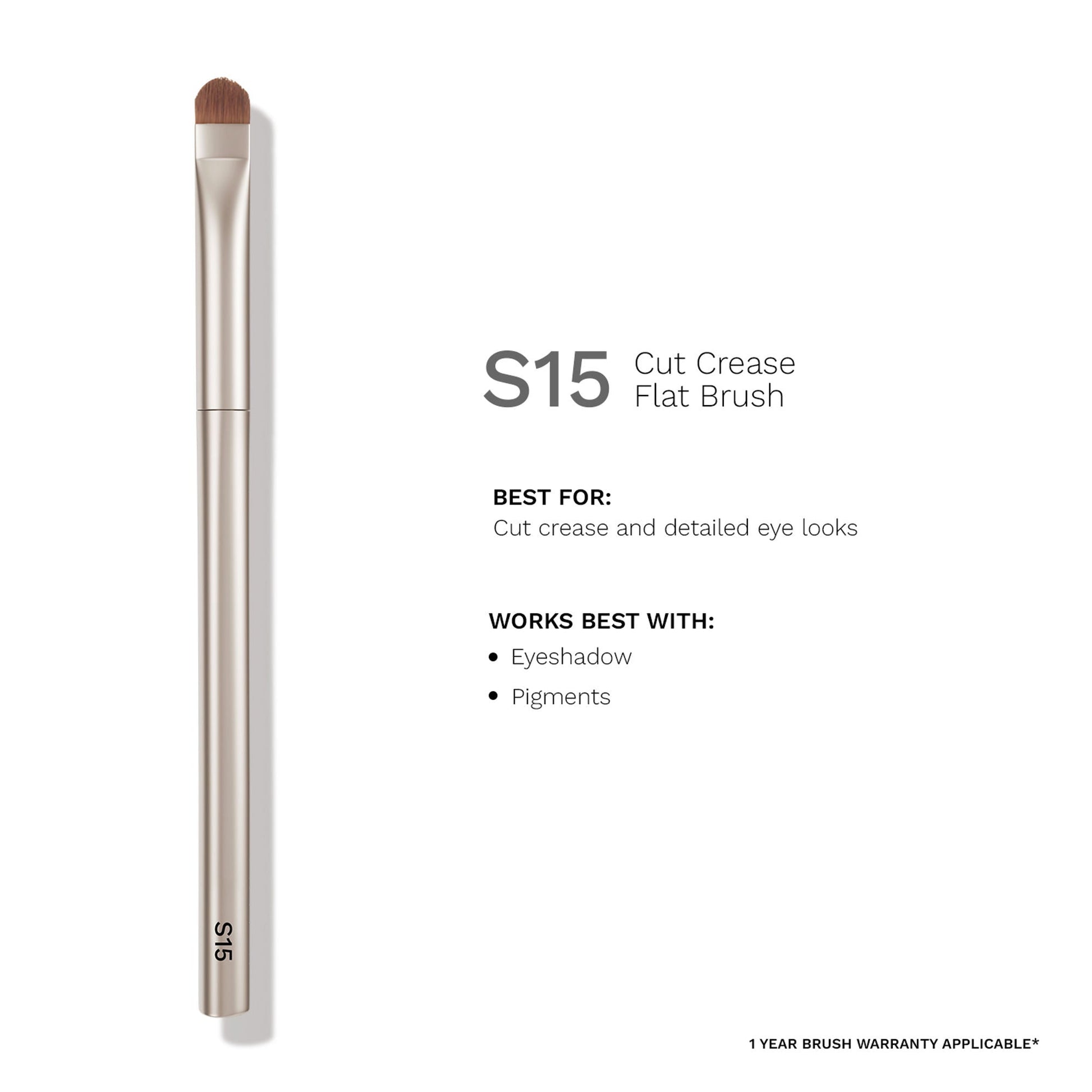 PAC Studio S15 Cut Crease Flat Brush - Great for Detailed Eye Work, Precise Glitter Shimmer Placement