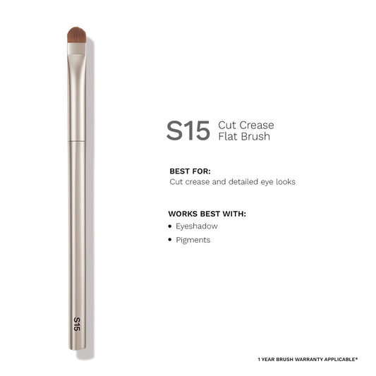 PAC Studio S15 Cut Crease Flat Brush - Great for Detailed Eye Work, Precise Glitter Shimmer Placement
