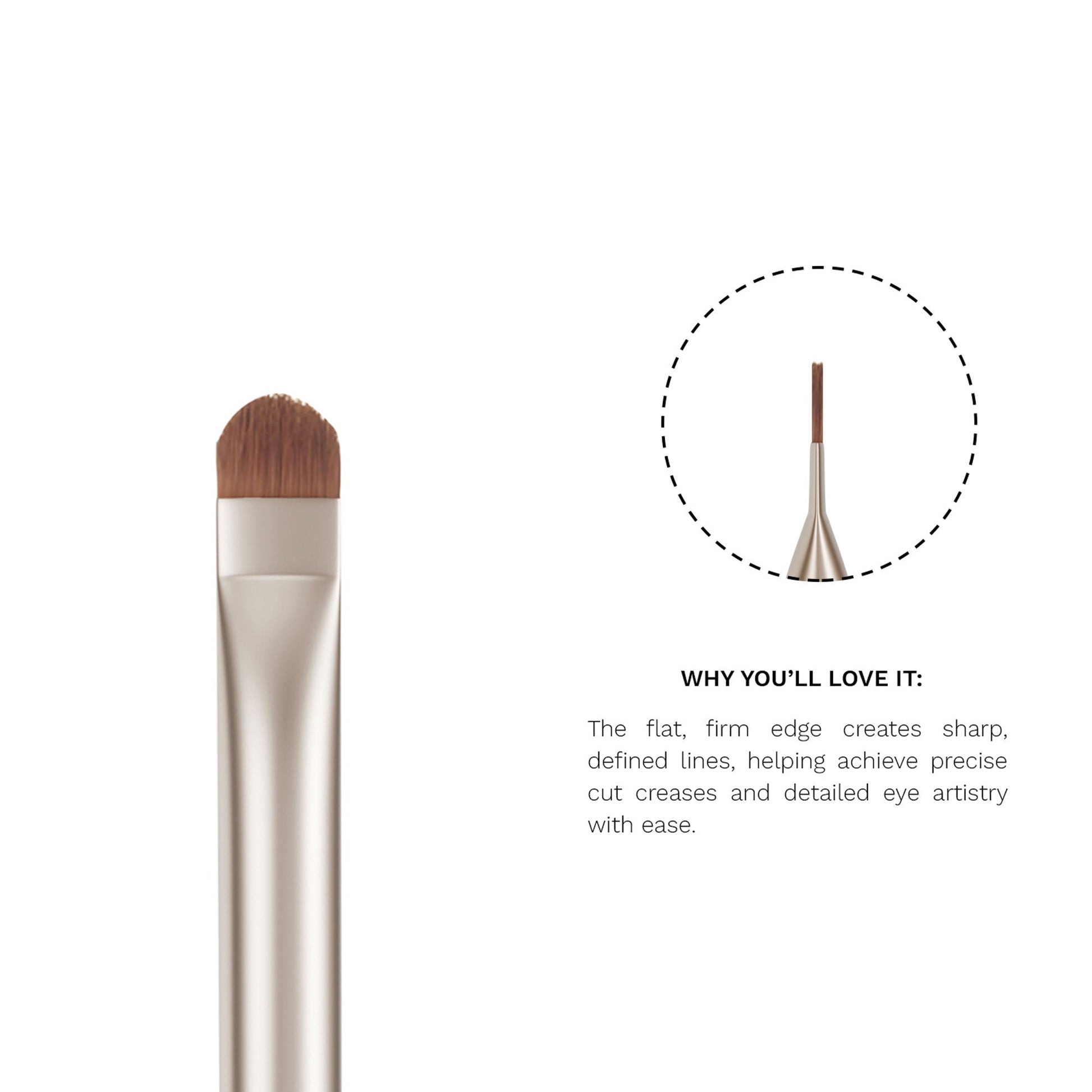 PAC Studio S15 Cut Crease Flat Brush - Great for Detailed Eye Work, Precise Glitter Shimmer Placement