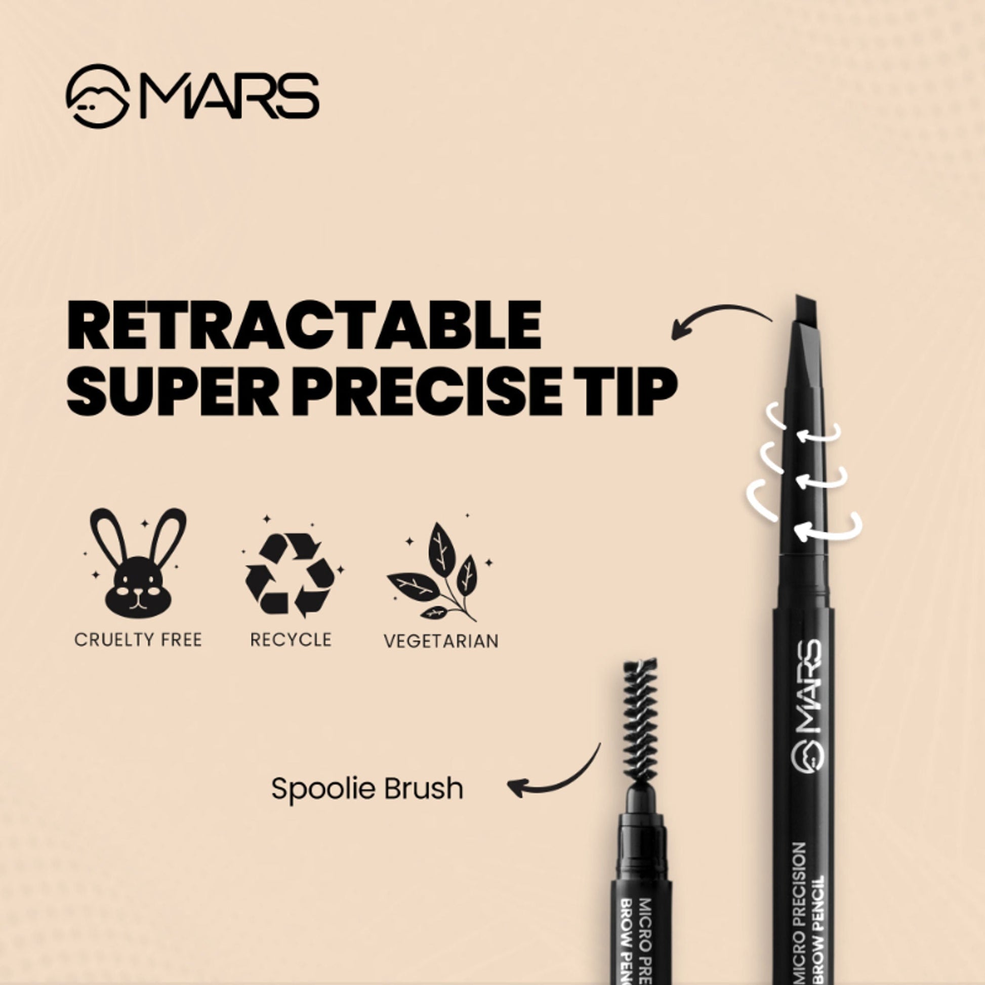 MARS Cosmetics Micro Precision Brow Pencil - Black 