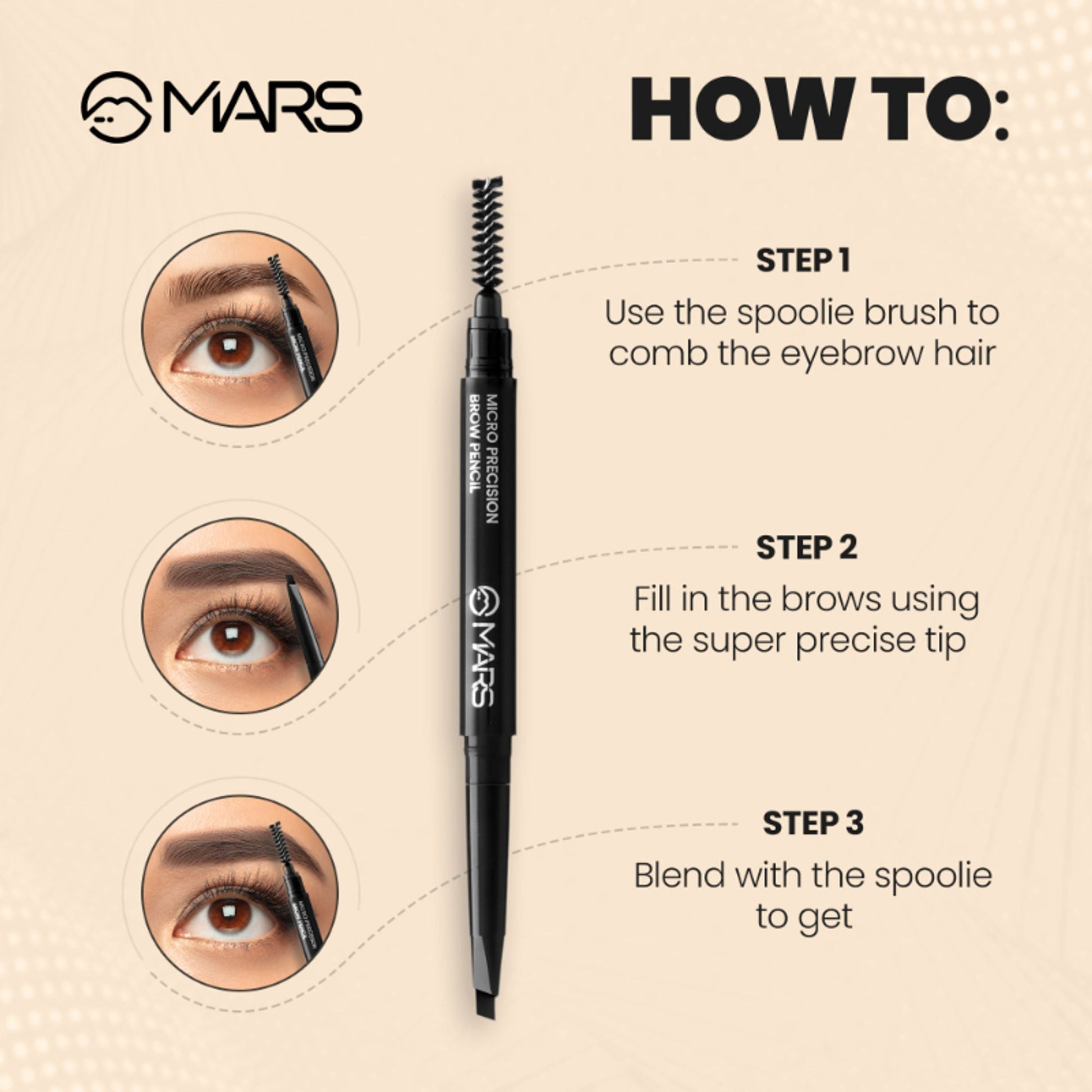 MARS Cosmetics Micro Precision Brow Pencil - Black 