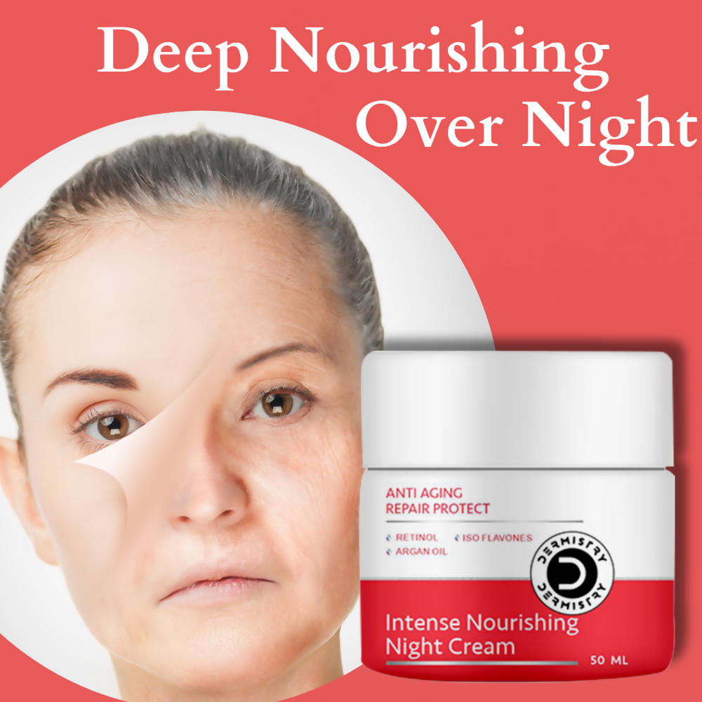 Dermistry Anti Aging Repair Protect Night Cream Retinol Hyaluronic Acid Wrinkles Fine Lines 