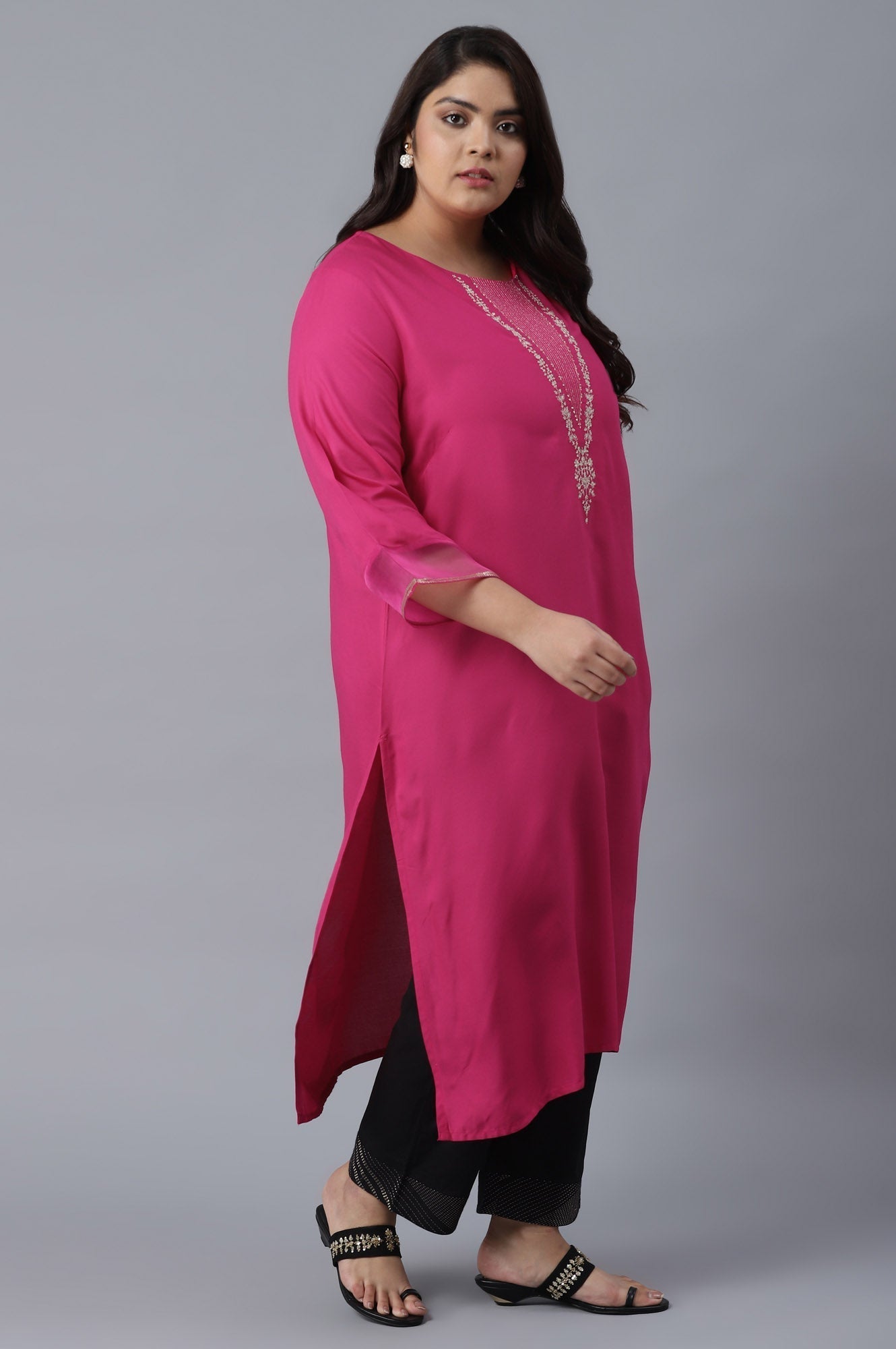 W for Woman Magenta Festive kurta