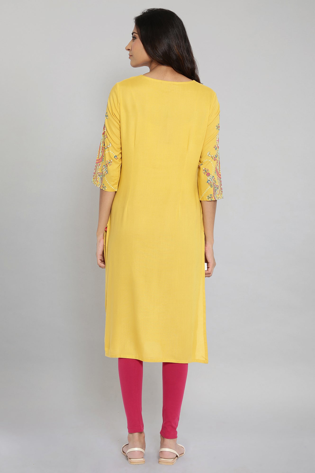W for Woman Dark Yellow Printed kurta