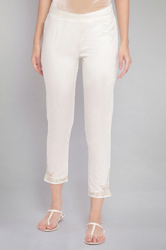 W for Woman Ecru Slim Pants