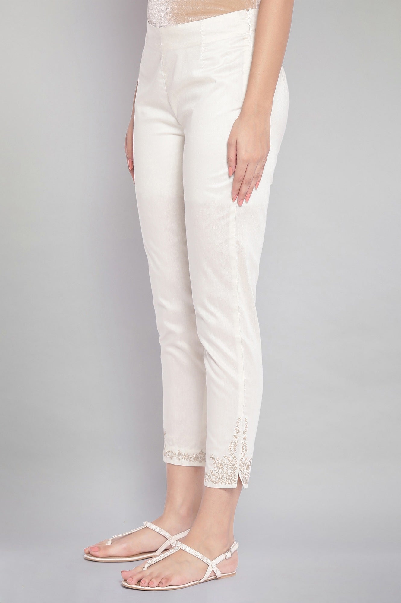 W for Woman Ecru Slim Pants