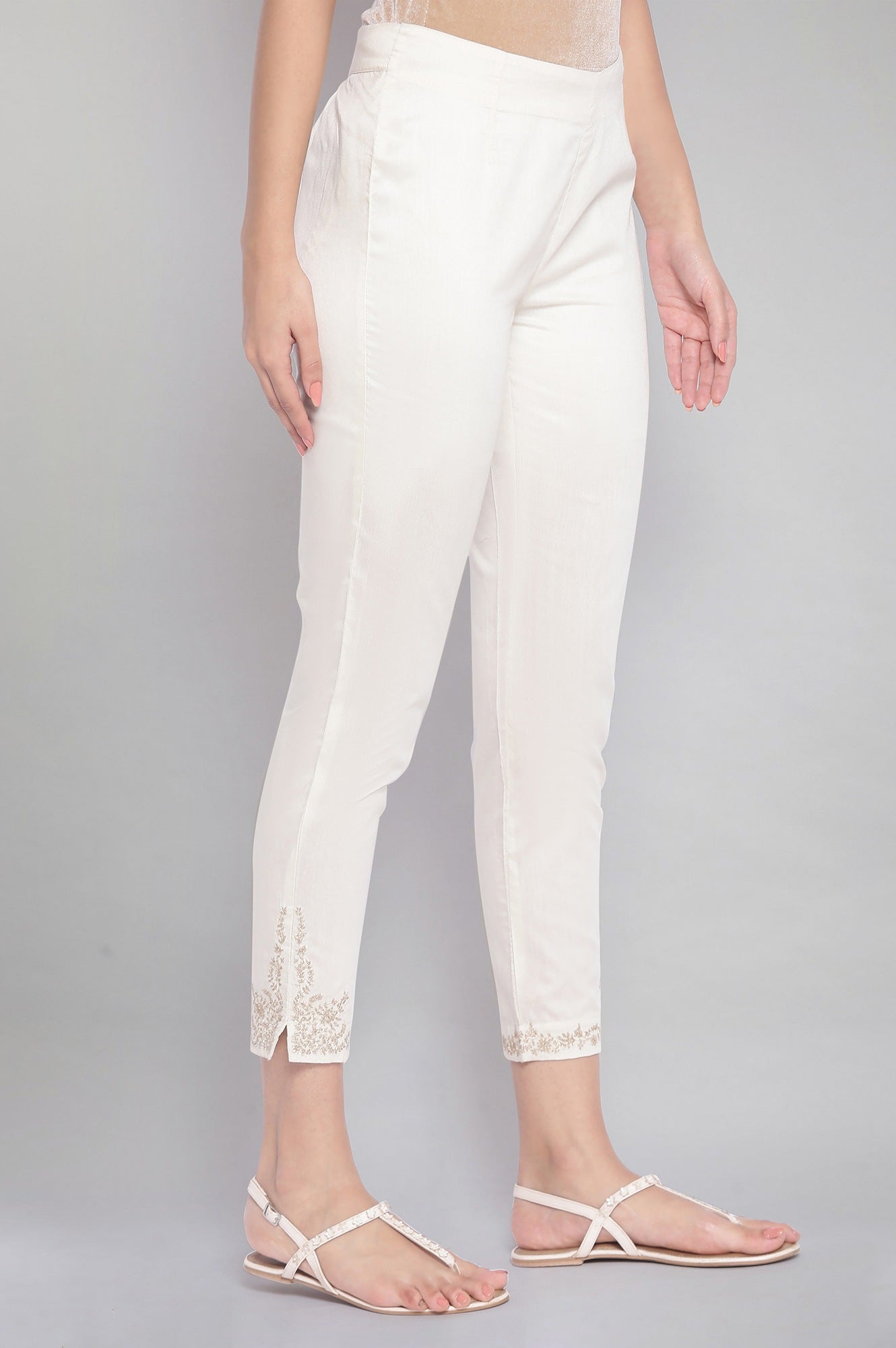 W for Woman Ecru Slim Pants