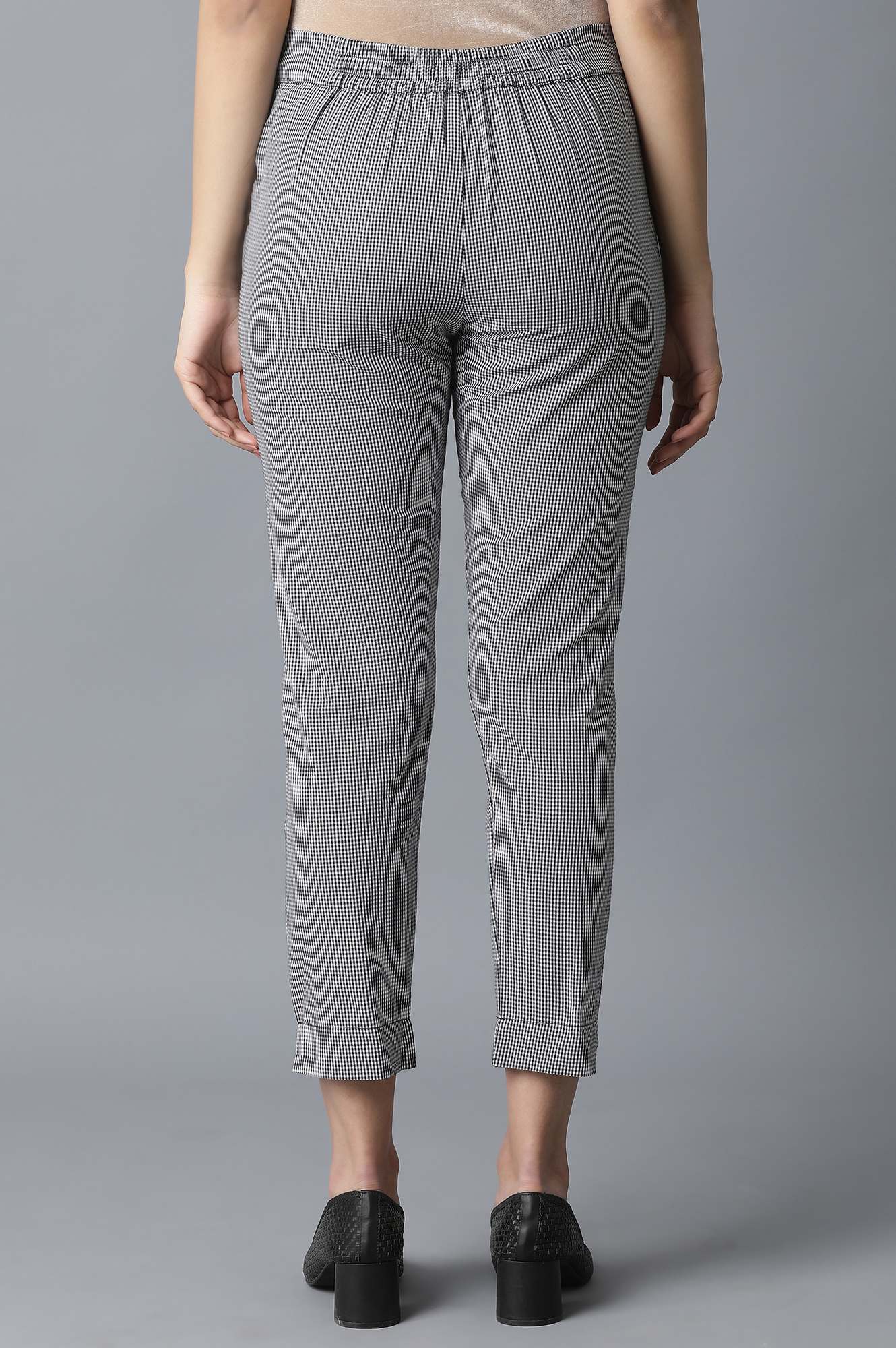W for Woman Grey Printed Rayon A-line Shirt Kurta and Slim Pant Set