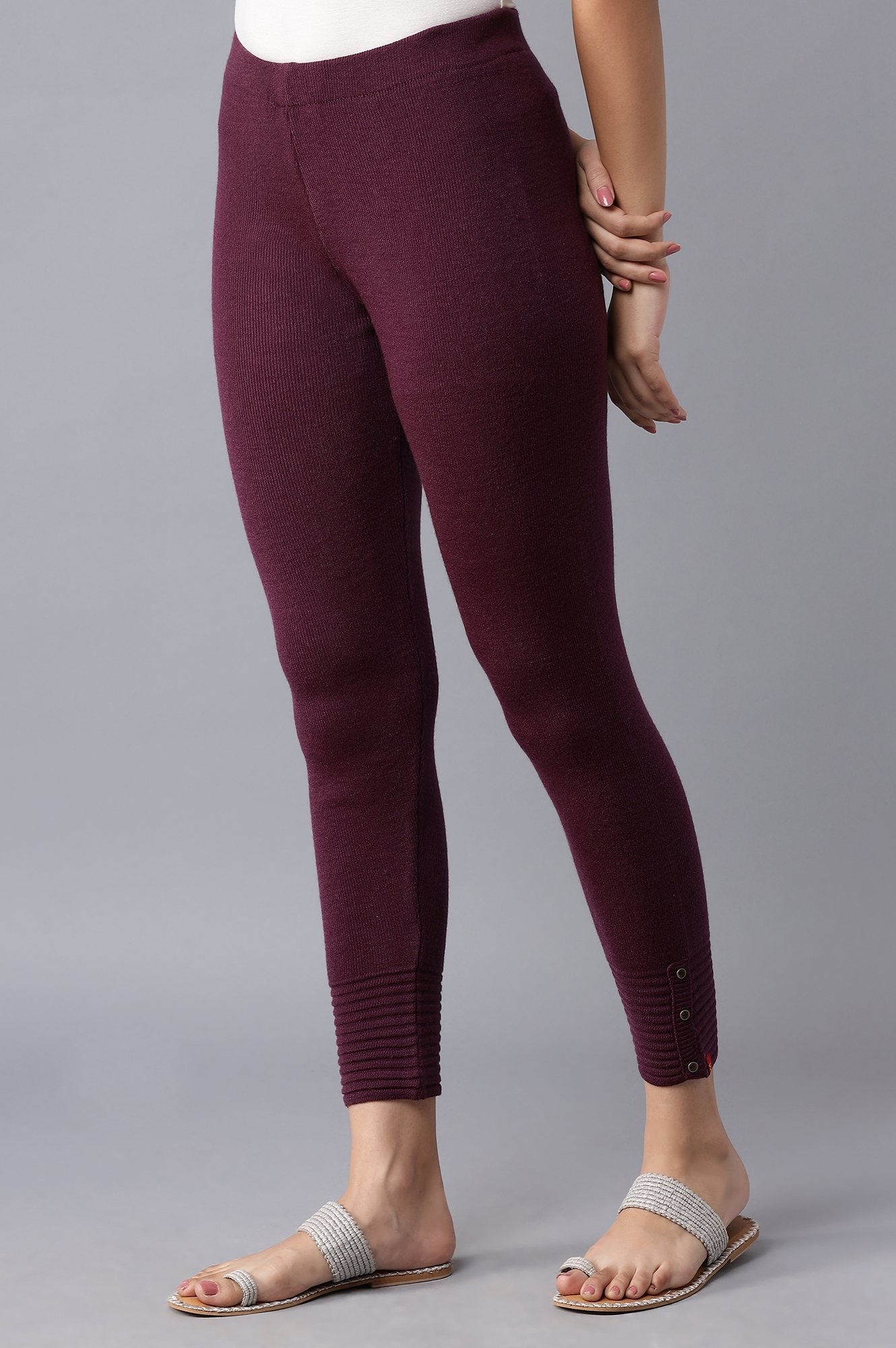 W for Woman Purple Pleated Tights