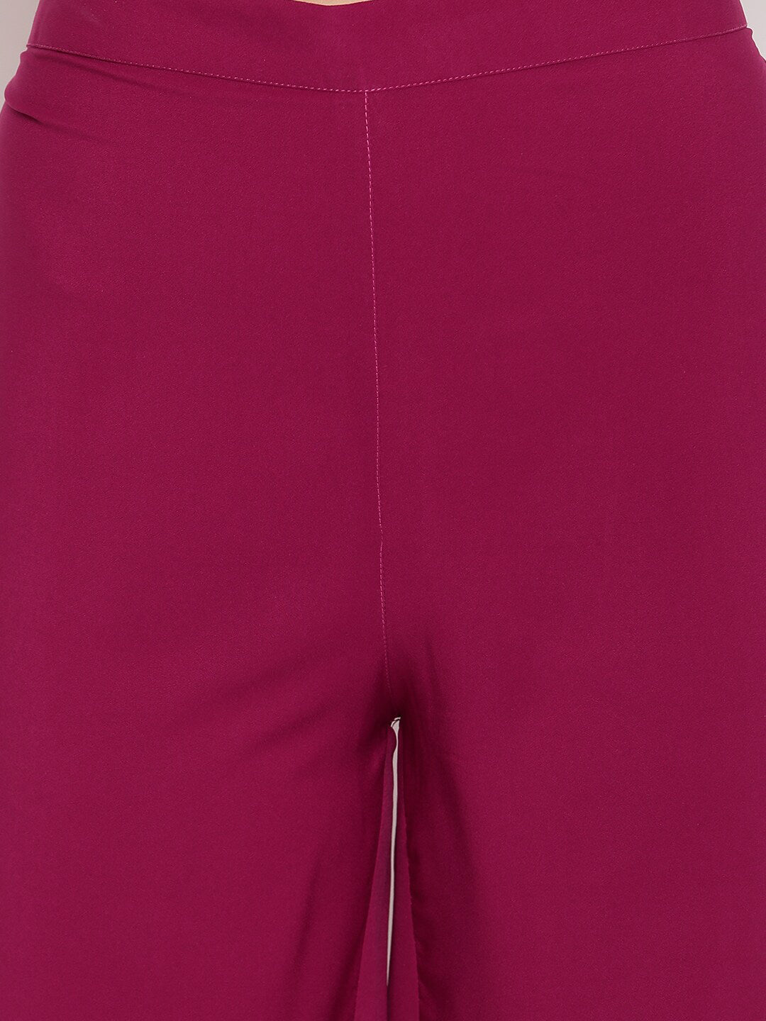 Janasya Women Magenta Printed Kurta with Sharara & Dupatta