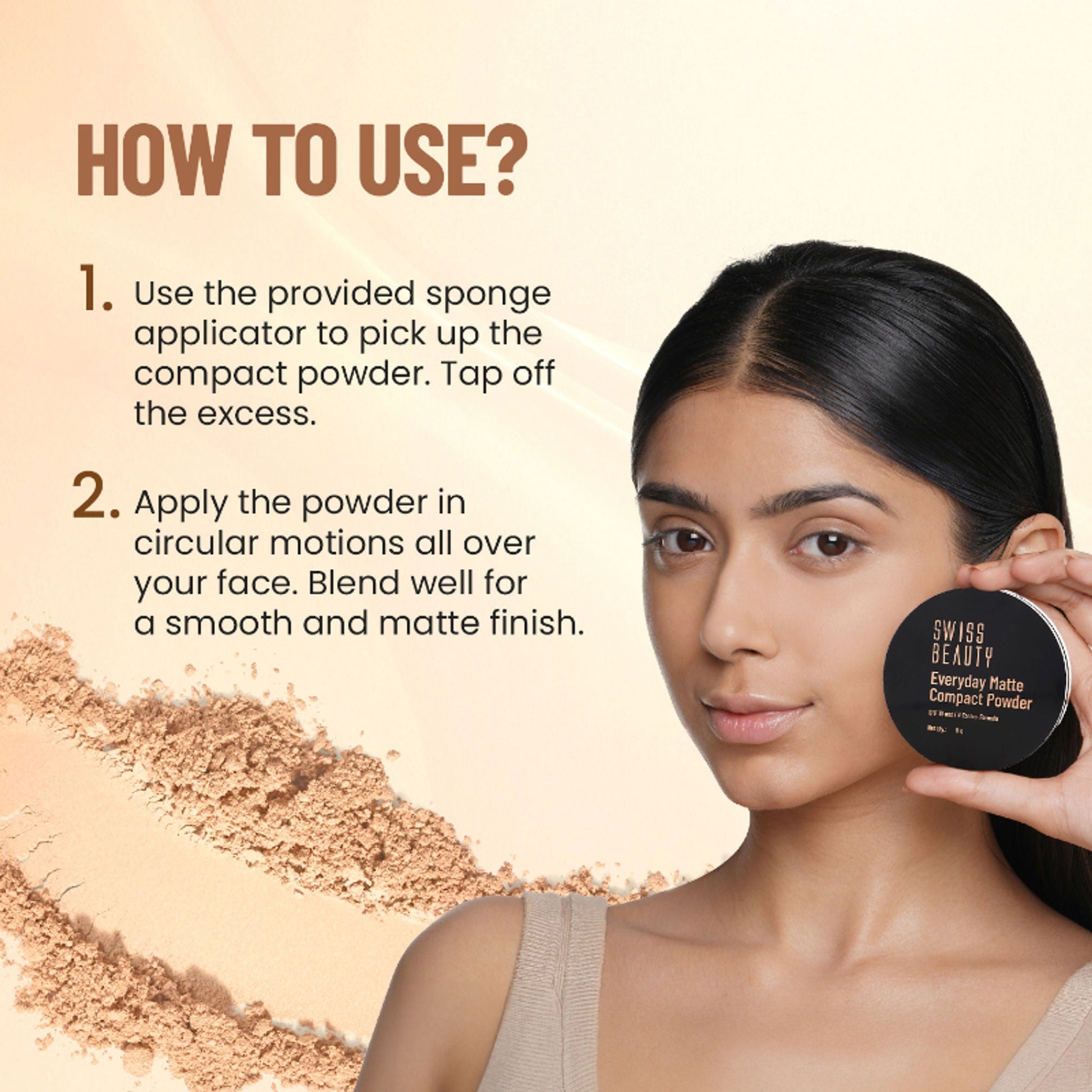 Swiss Beauty Everyday Matte Compact - 2 Beige