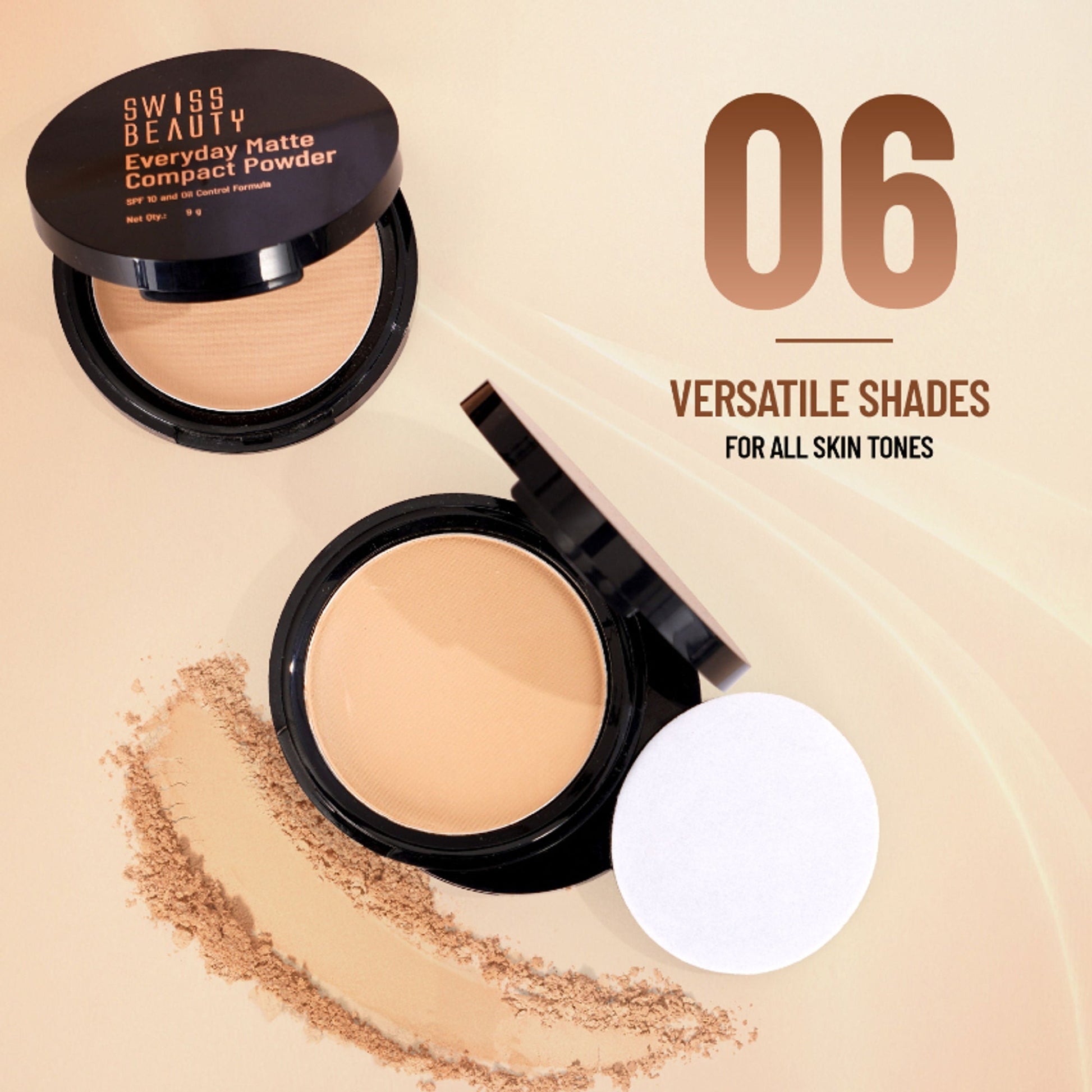 Swiss Beauty Everyday Matte Compact - 6 Hazel