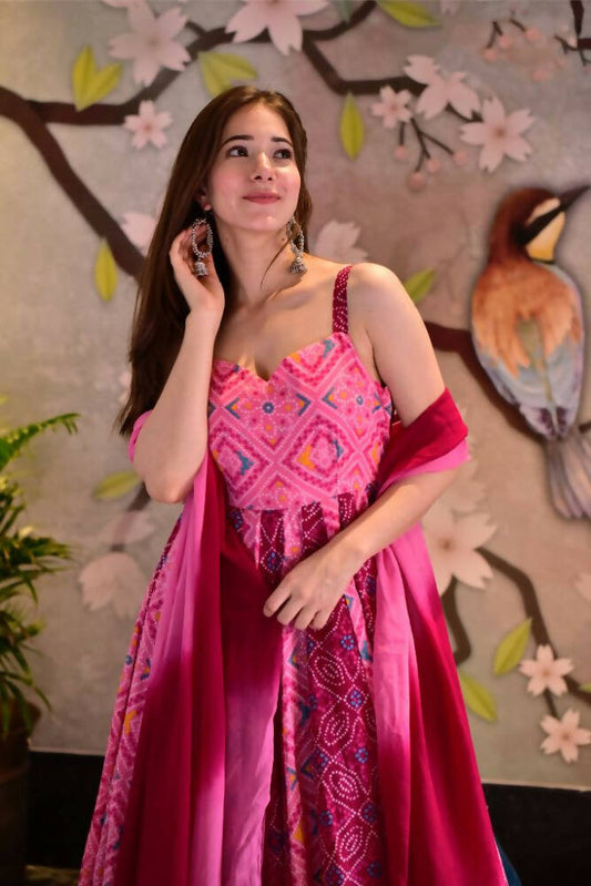 Partywear Designer Light Coral Pure Maslin Gown - Anbazaar - Grab2buy