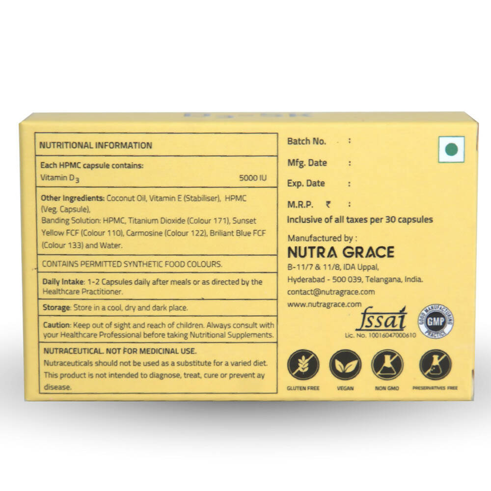 Nutra Grace D3 - 5K Capsules - Grab2buy