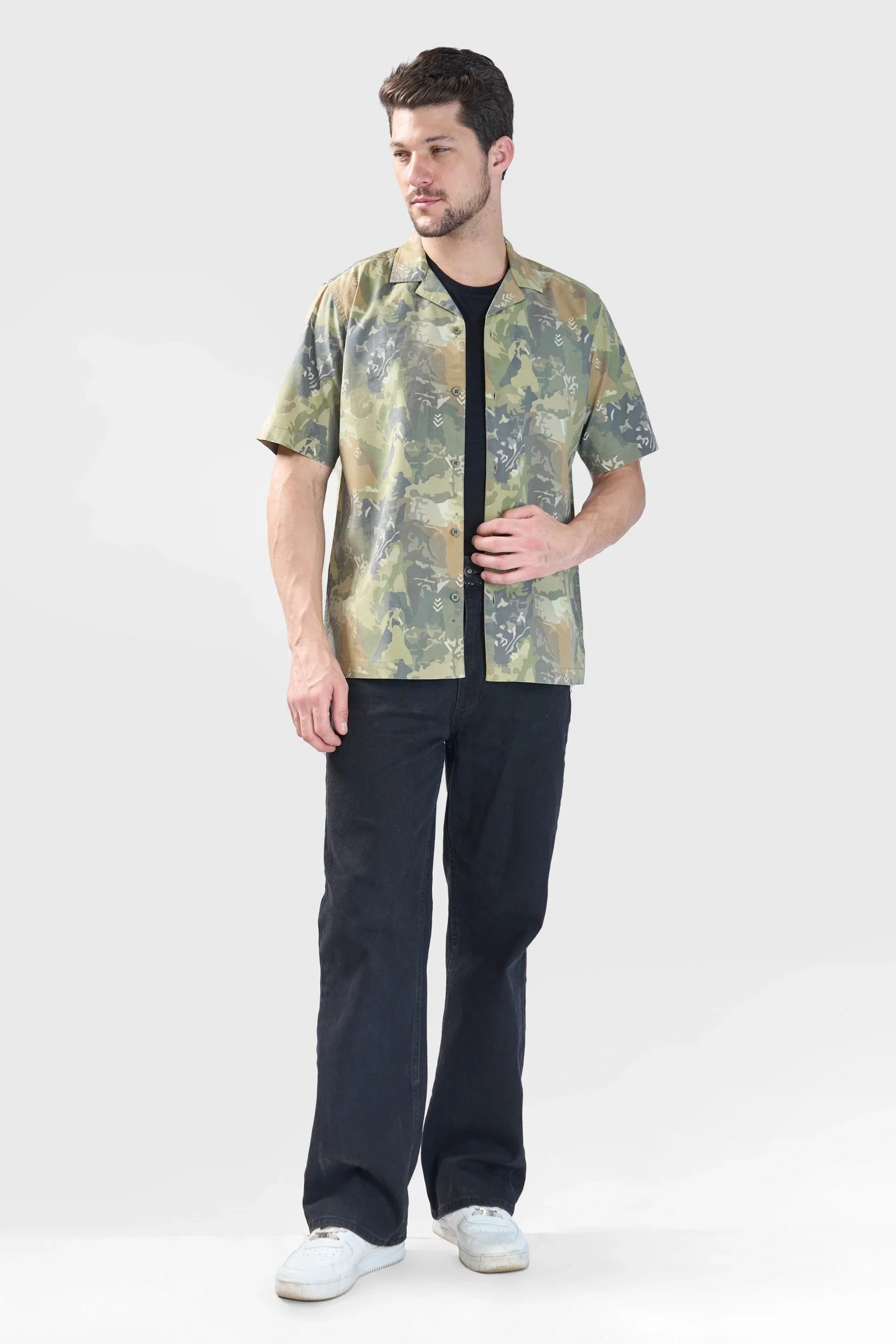 Xkind Olive Abstract Printed Relaxed Fit Shirt  Grab2Buy Xkind Grab2Buy