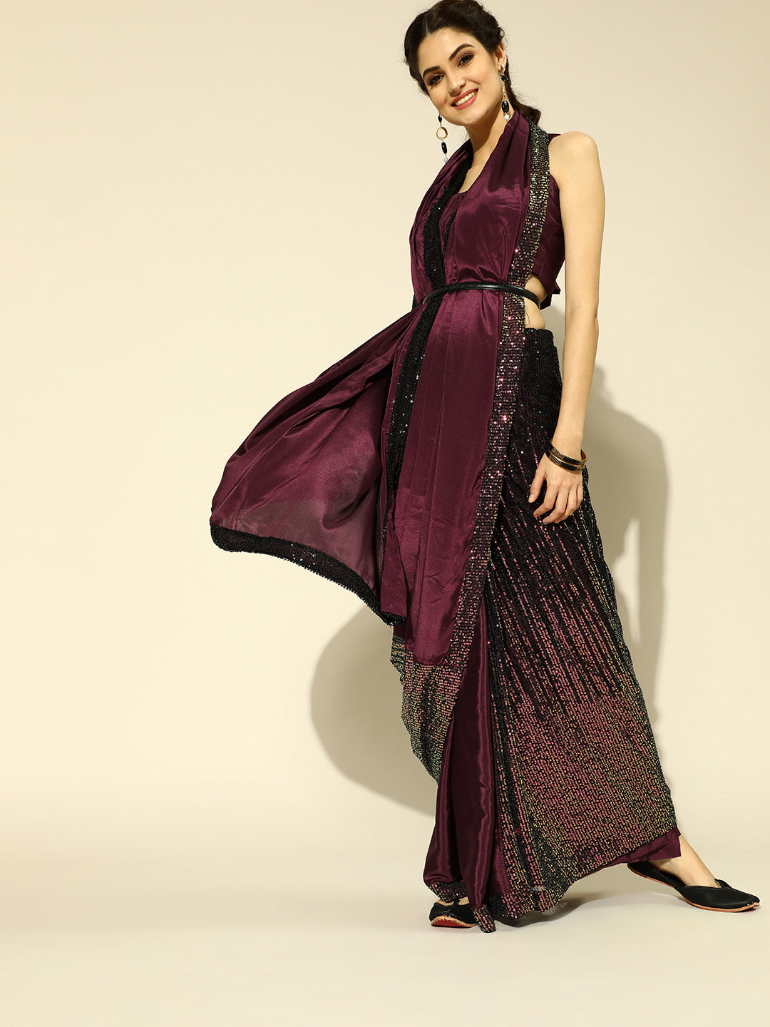 Tikhi Imli Embellished Poly Crepe Grab2Buy with Embellished Border 