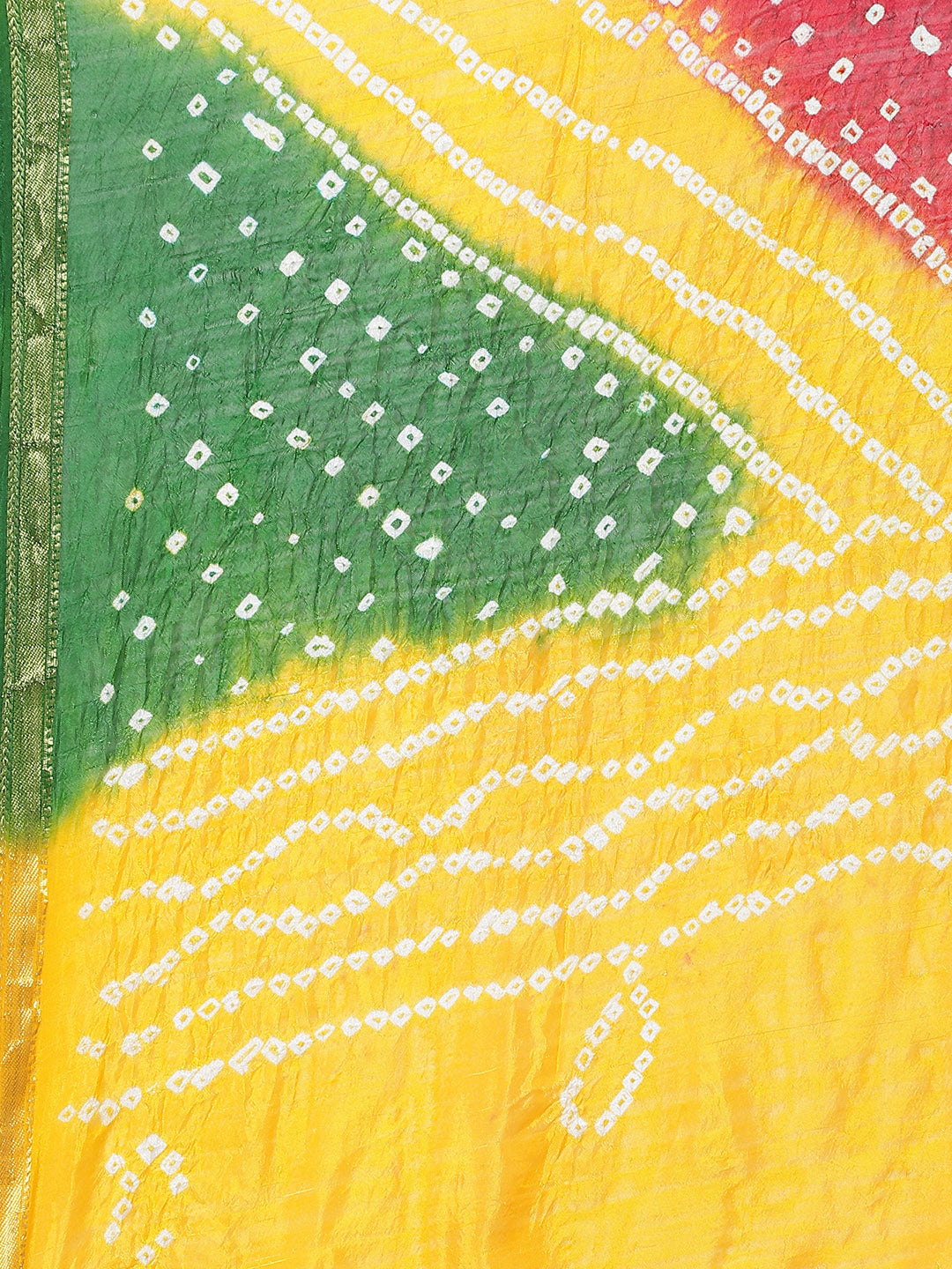 Juniper Women Mustard&Green Shantoon Bandhani Na Dupatta