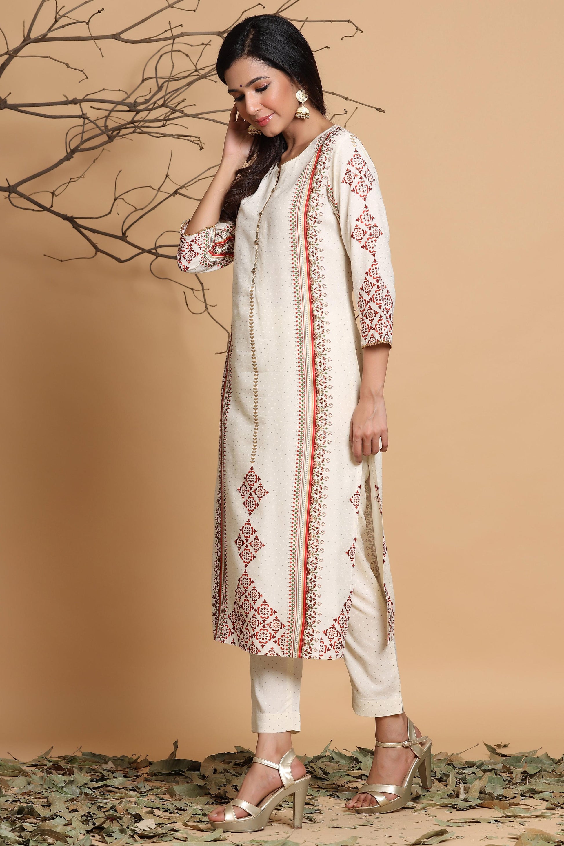 Juniper Ivory Viscose Rayon Kurta