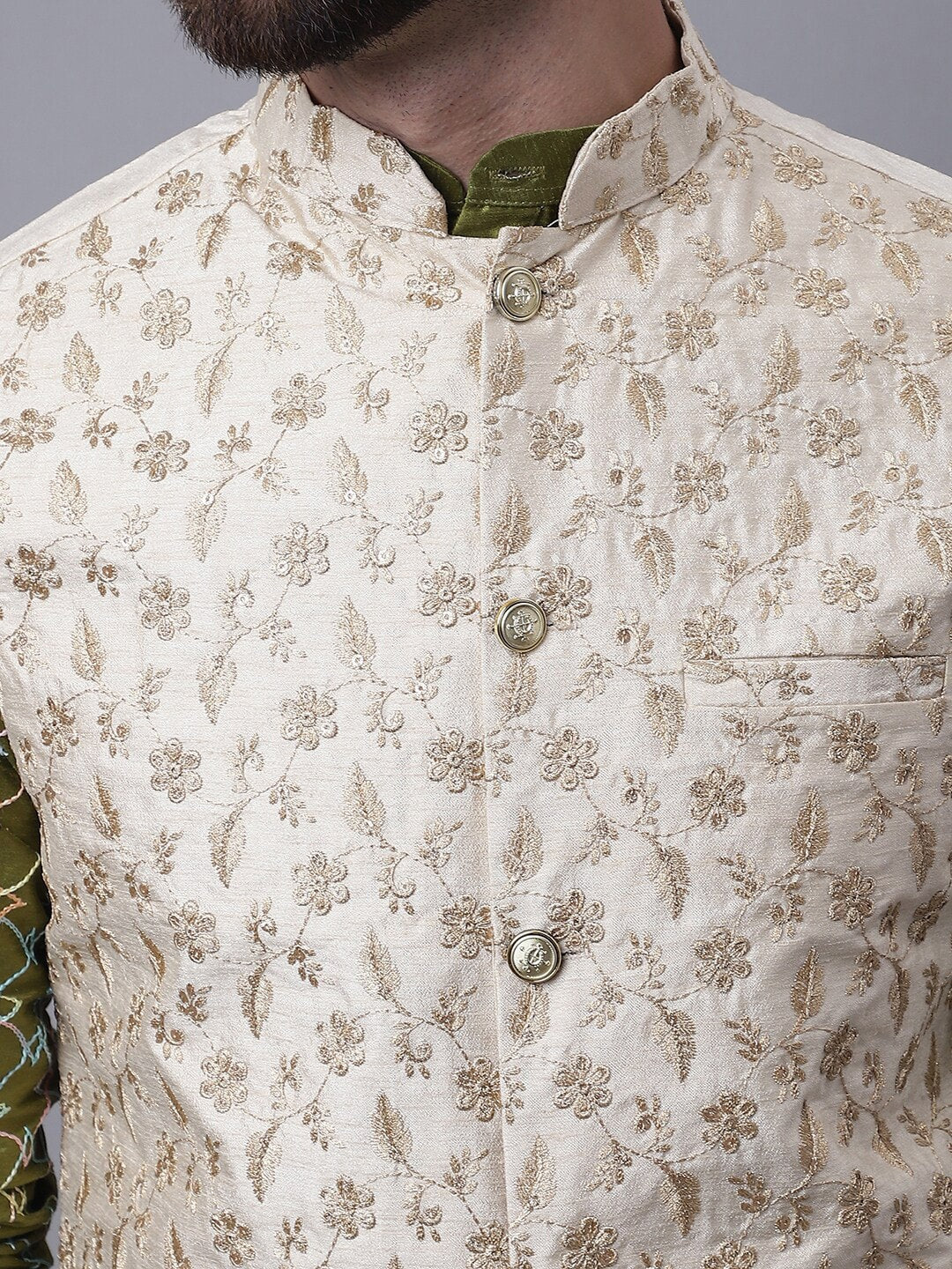 Sojanya M Ethnic Motifs Embroidered Thread Work Kurta With Churidar 