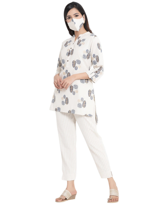 Juniper Women Natural Cotton Flex Printed High-Low Kurta - Grab2buy