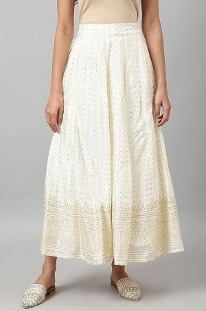 W for Woman White Printed Festive Skirt  Grab2Buy WforWoman Grab2Buy
