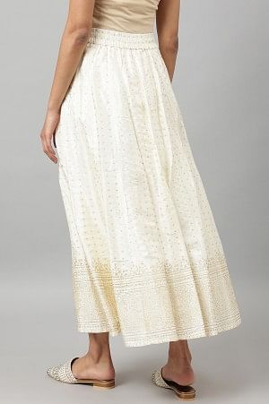 W for Woman White Printed Festive Skirt  Grab2Buy WforWoman Grab2Buy