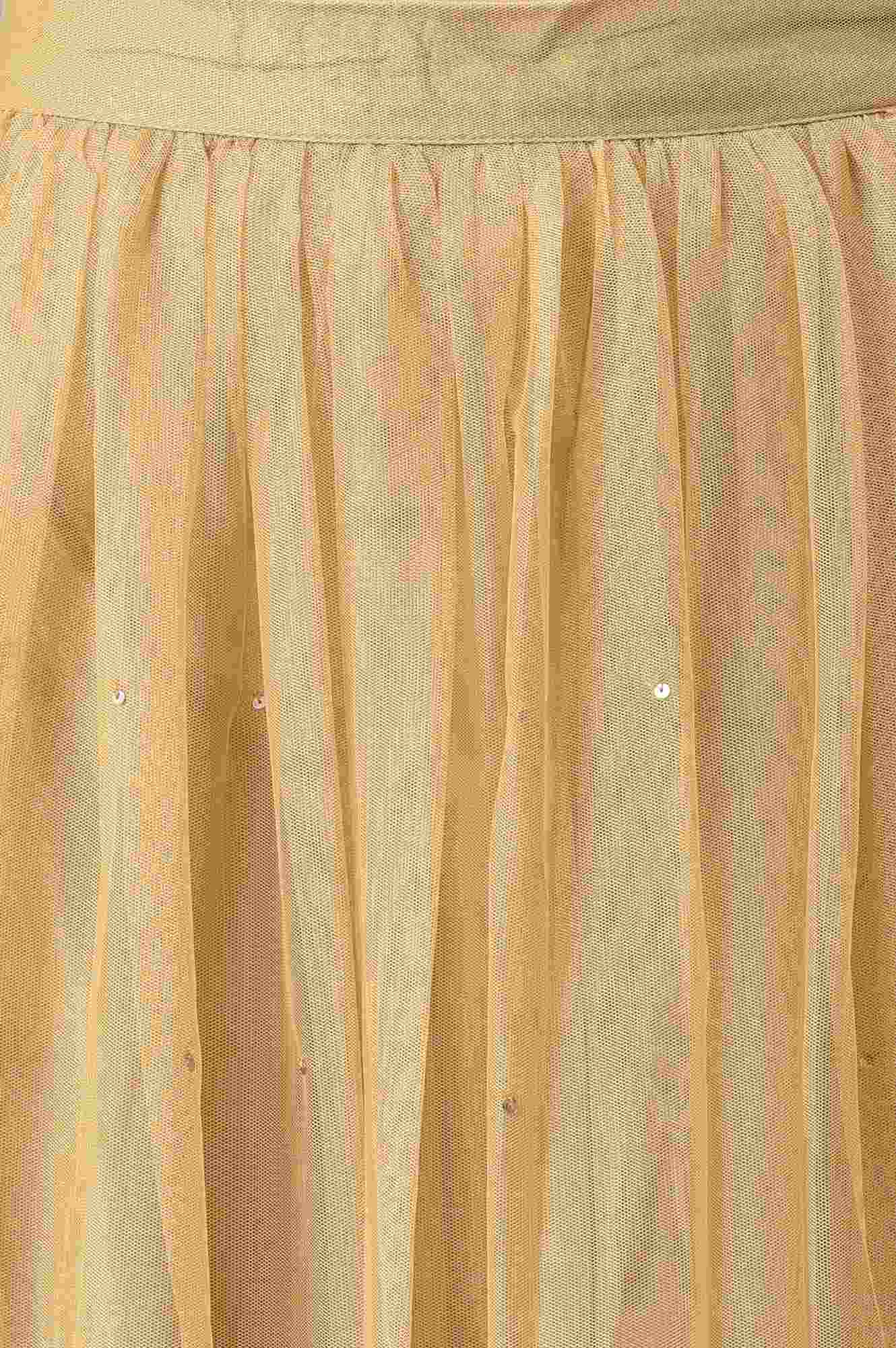 W for Woman Gold Sequins Mesh Skirt