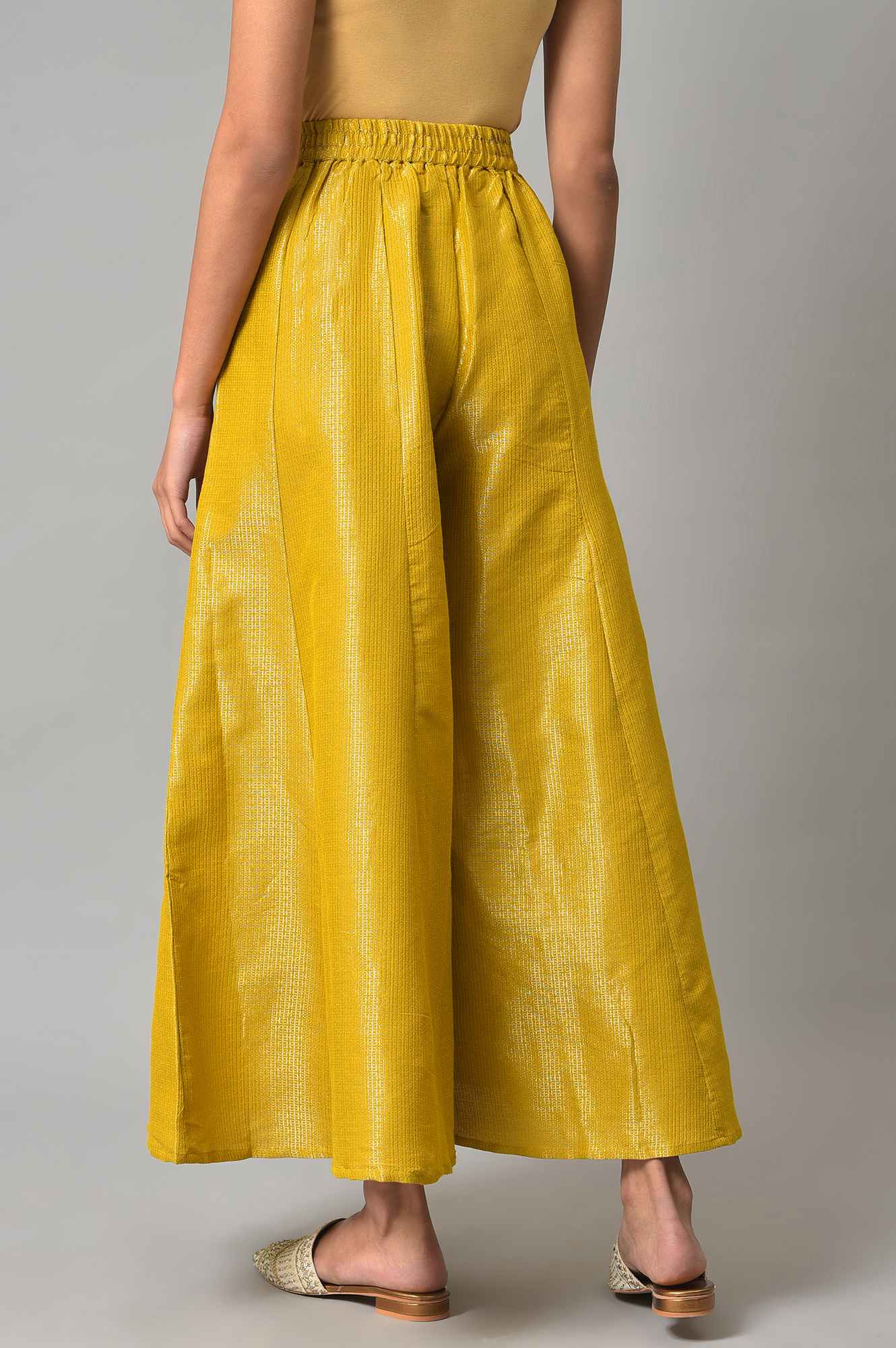 W for Woman Yellow Jacquard Festive Culottes  Grab2Buy WforWoman Grab2Buy