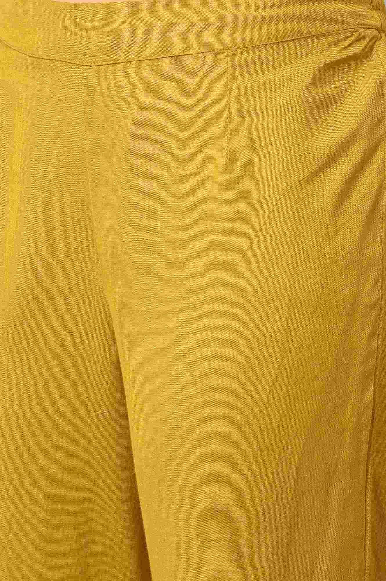 W for Woman Yellow Embroidered Straight Pants  Grab2Buy WforWoman Grab2Buy