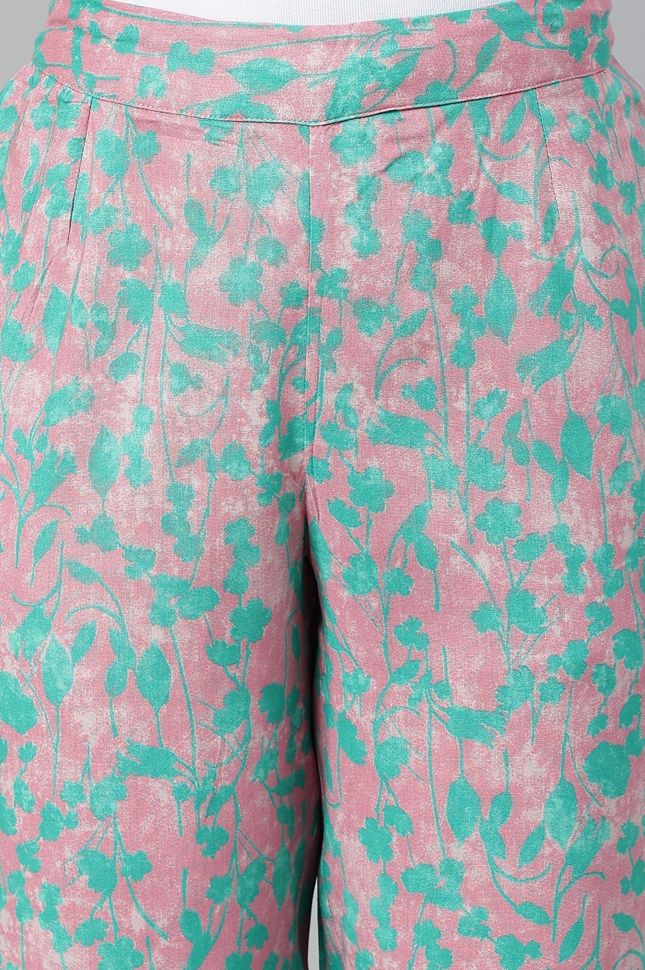 W for Woman Light Purple Floral Printed Parallel Pants