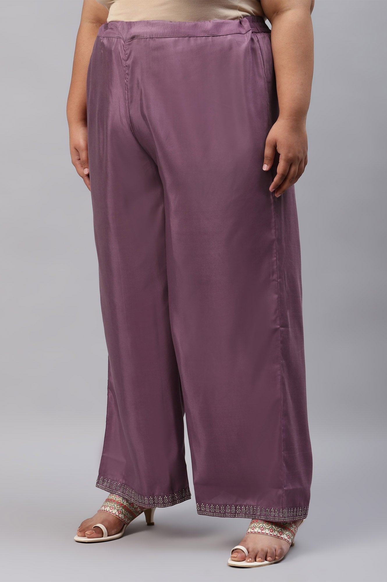 W for Woman Ash Rose Pink Shantung Straight Plus Size Parallel Pants  Grab2Buy WforWoman Grab2Buy