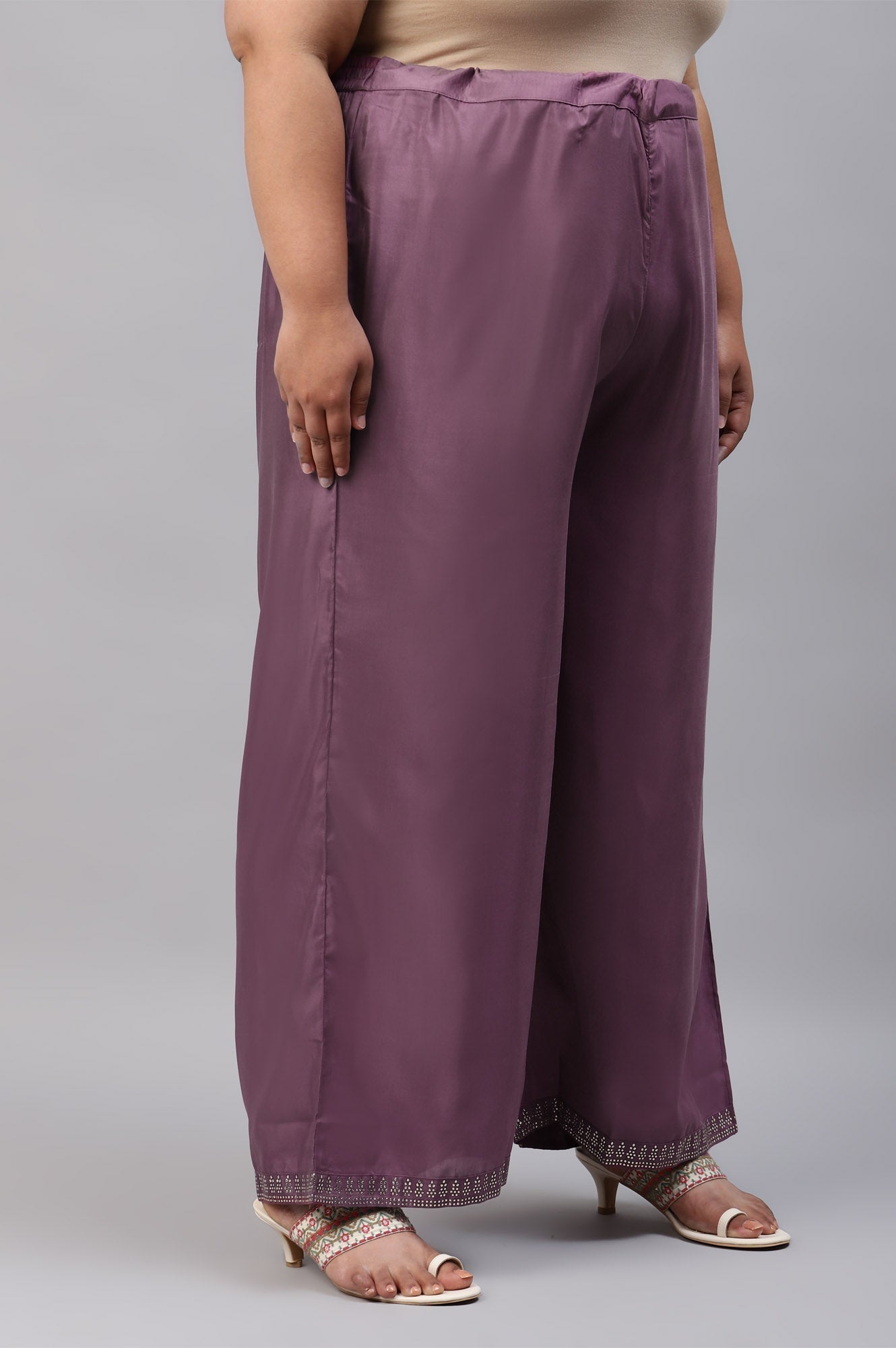W for Woman Ash Rose Pink Shantung Straight Plus Size Parallel Pants  Grab2Buy WforWoman Grab2Buy