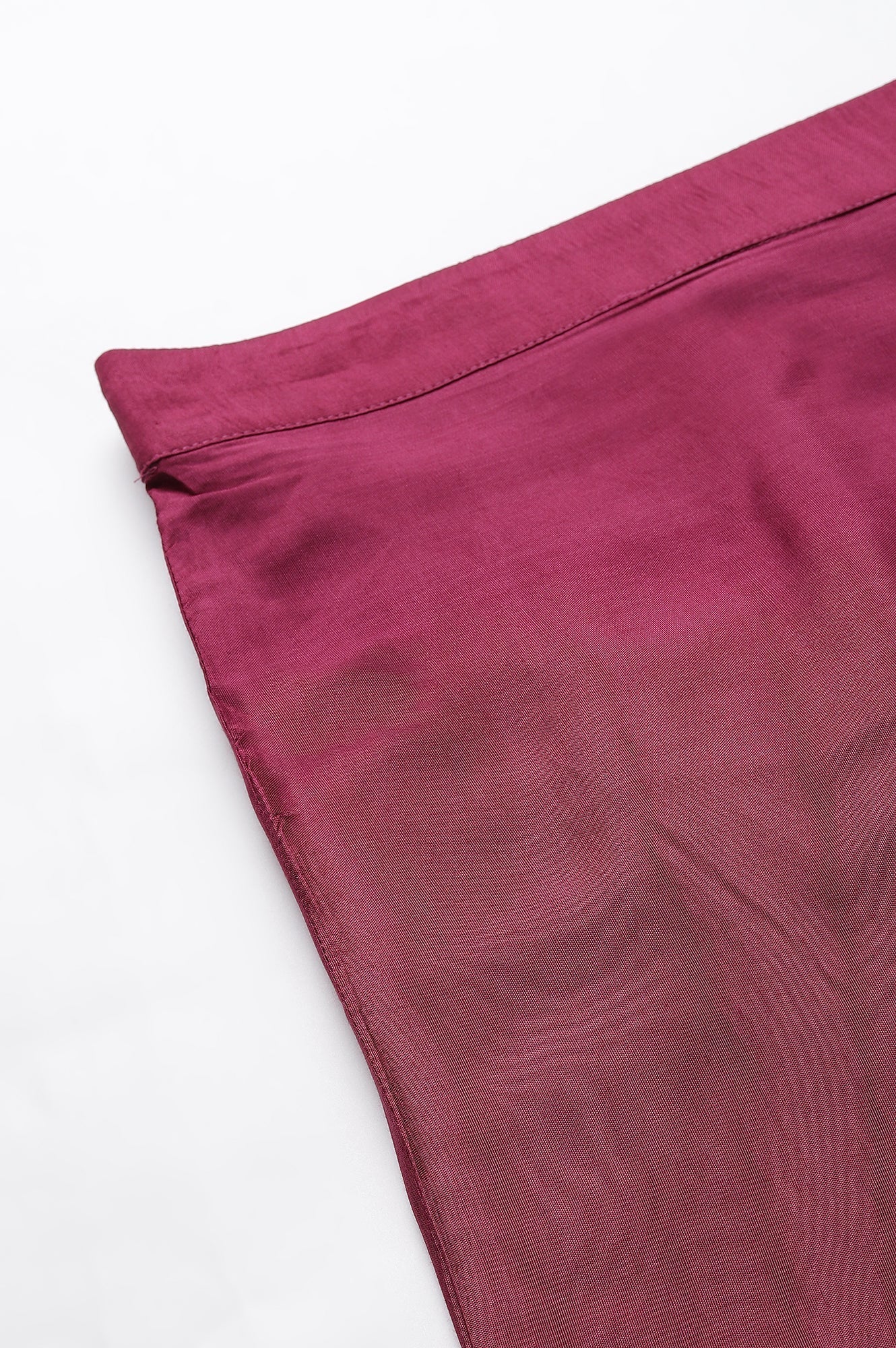 W for Woman Purple Shantung Straight Parallel Pants