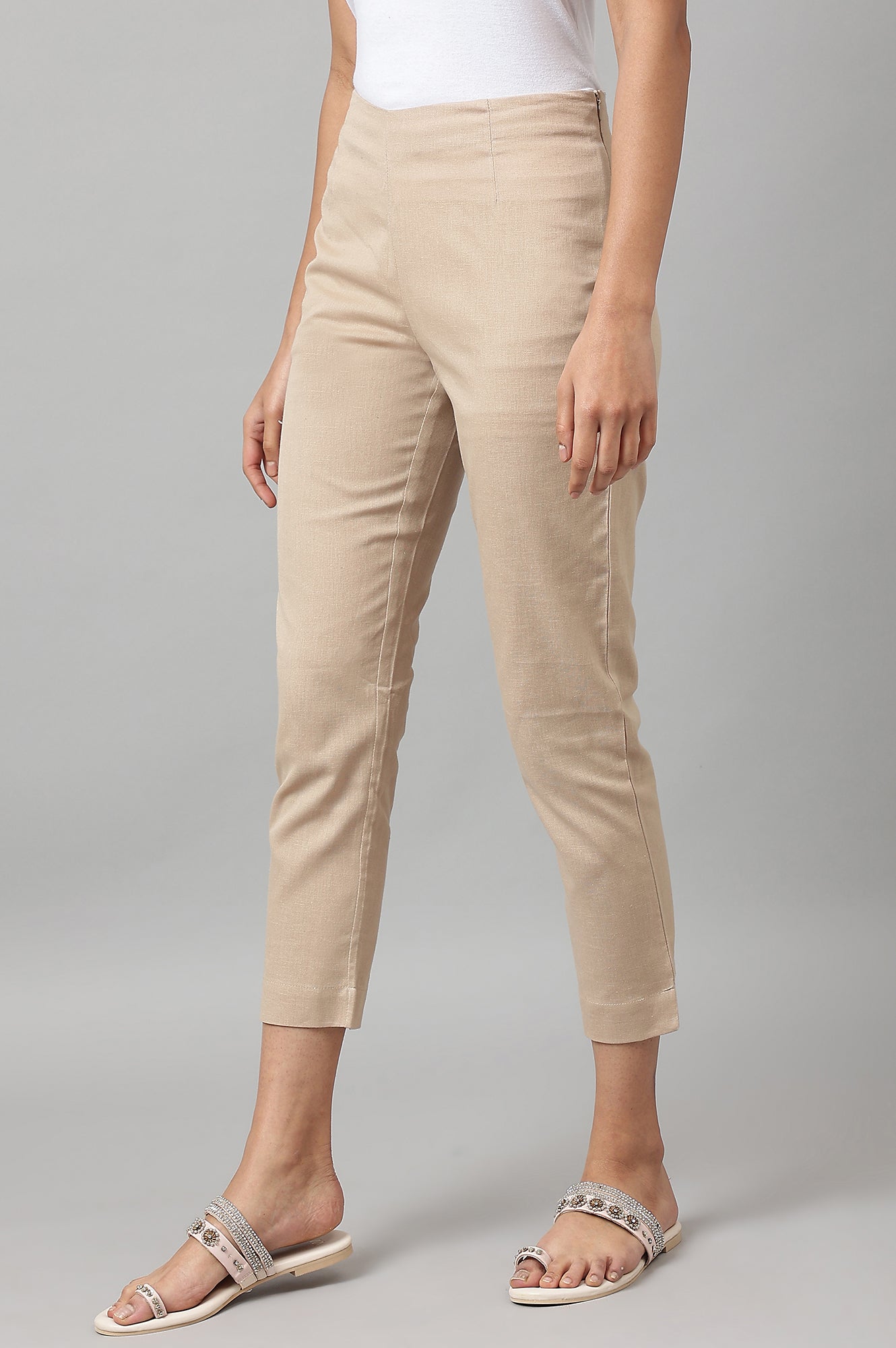 W for Woman Beige Slim Pants