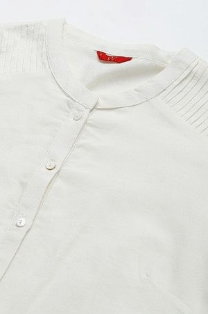 W for Woman Ecru Half Placket Shirt kurta