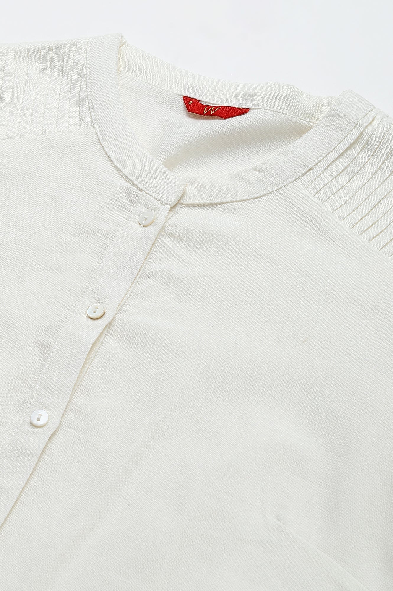 W for Woman Ecru Half Placket Shirt Kurta